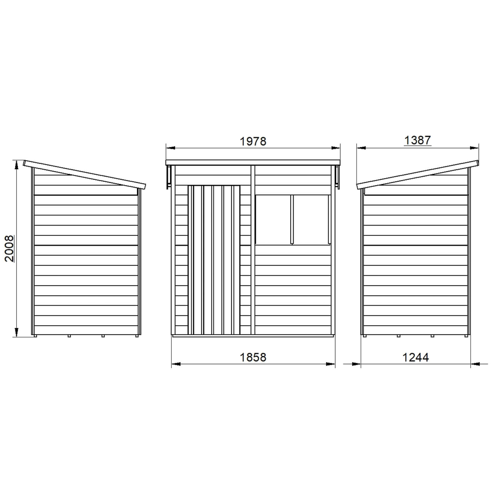 Forest 6 x 4ft Overlap Pressure Treated Pent Shed -incl. Installation
