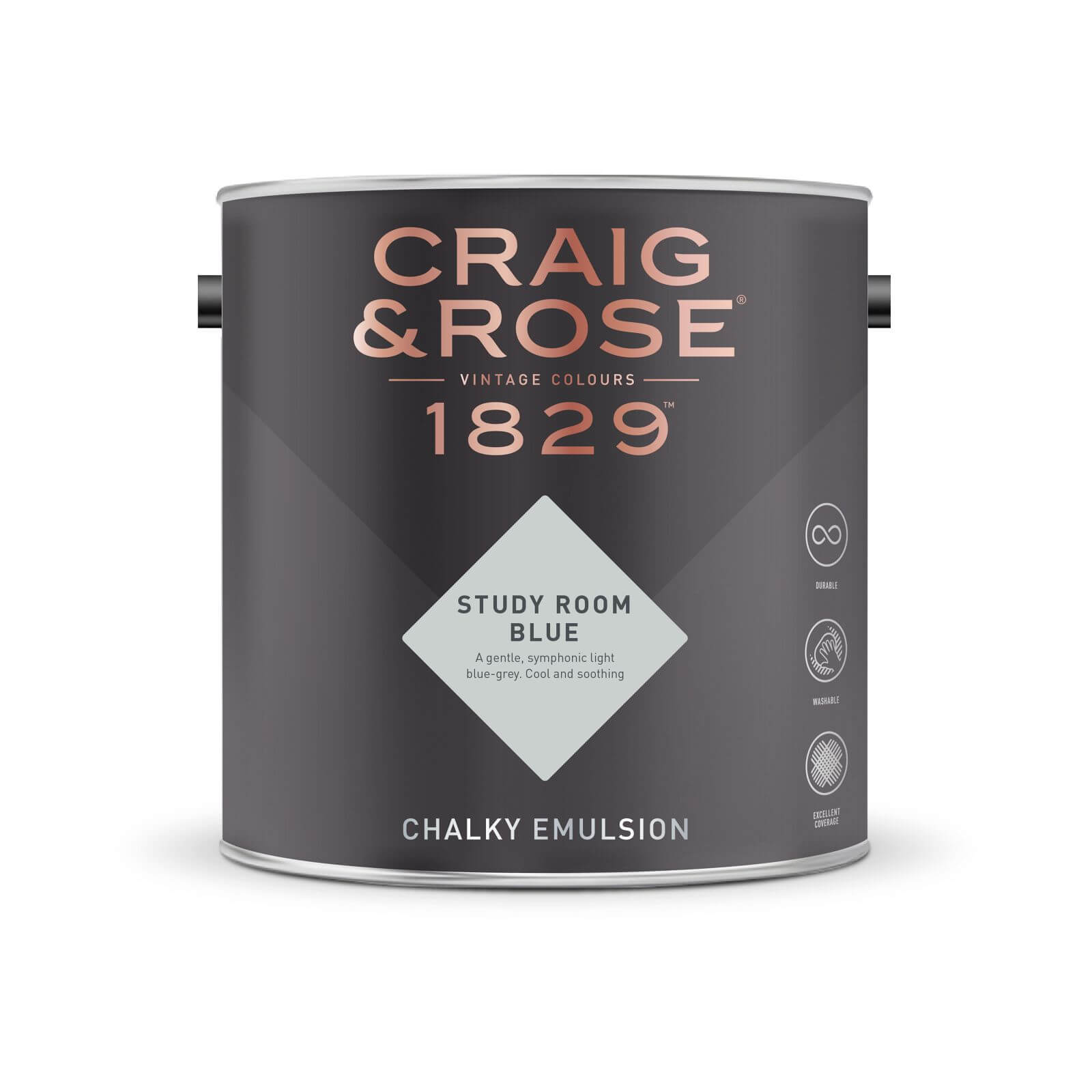 Craig & Rose 1829 Chalky Emulsion Paint Study Room Blue - 5L
