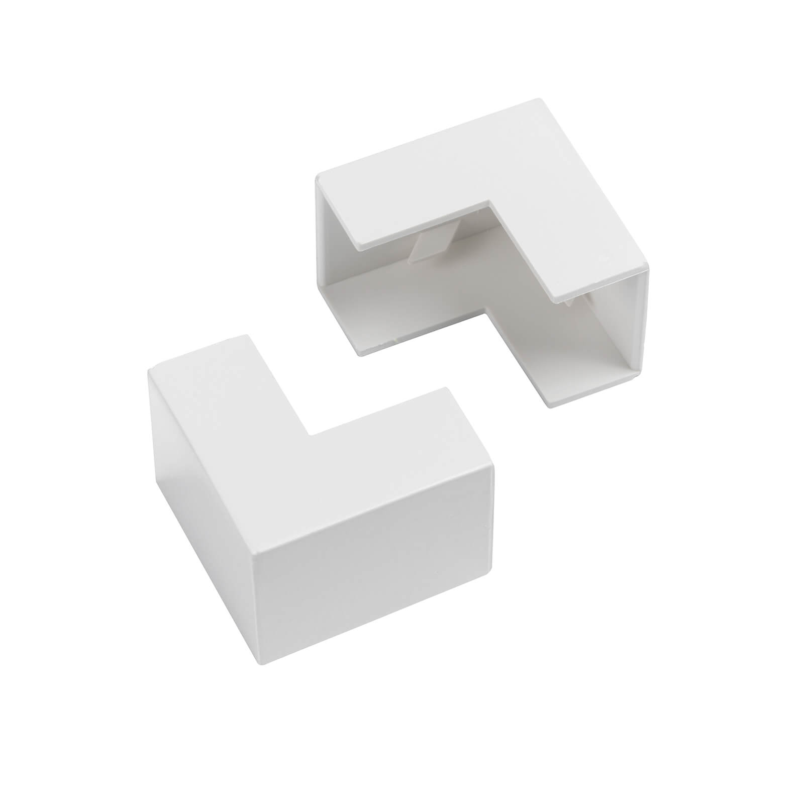 D-Line 25x16mm Trunking Clip-On External Bend 2 Pack - White