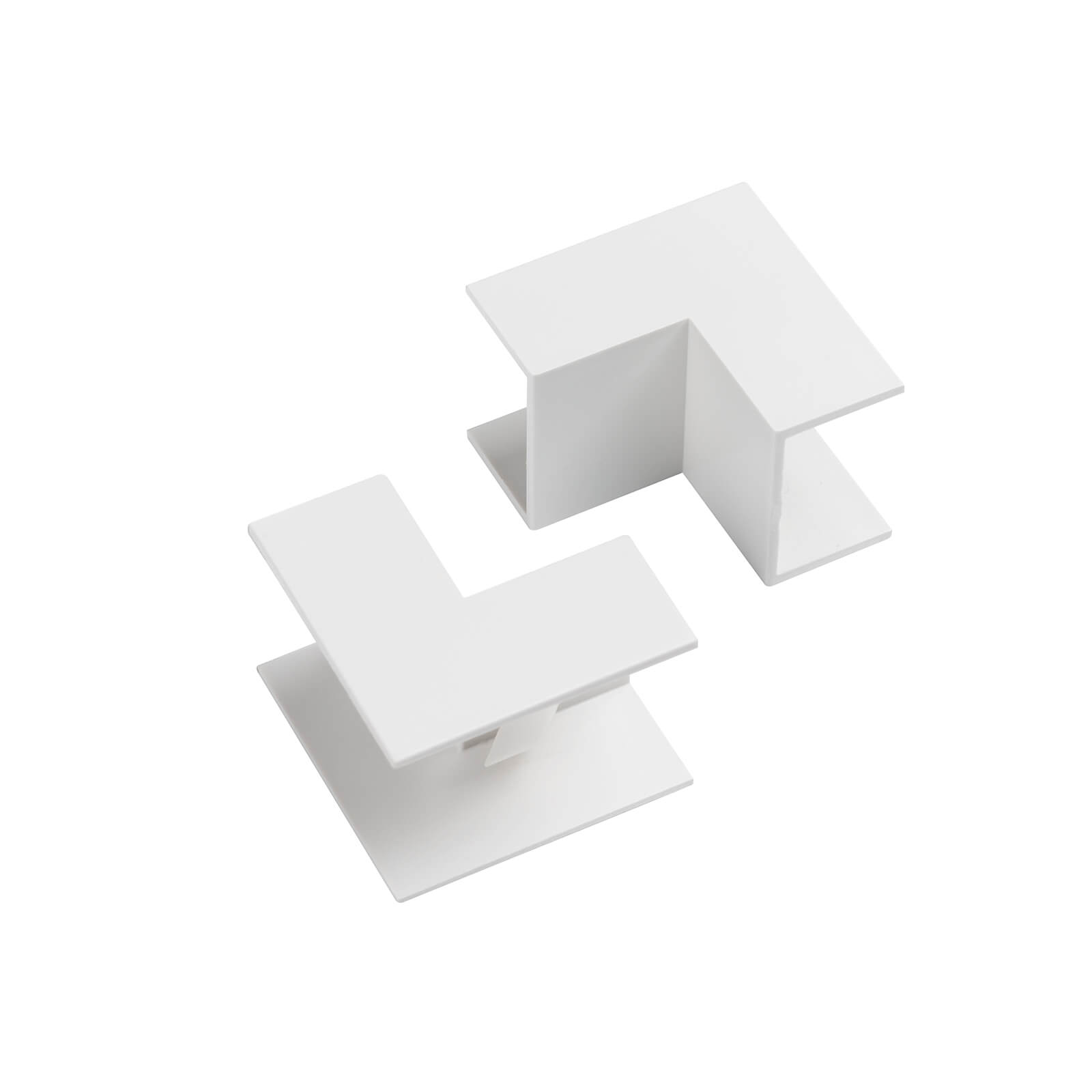 D-Line 25x16mm Trunking Clip-On Internal Bend 2 Pack - White
