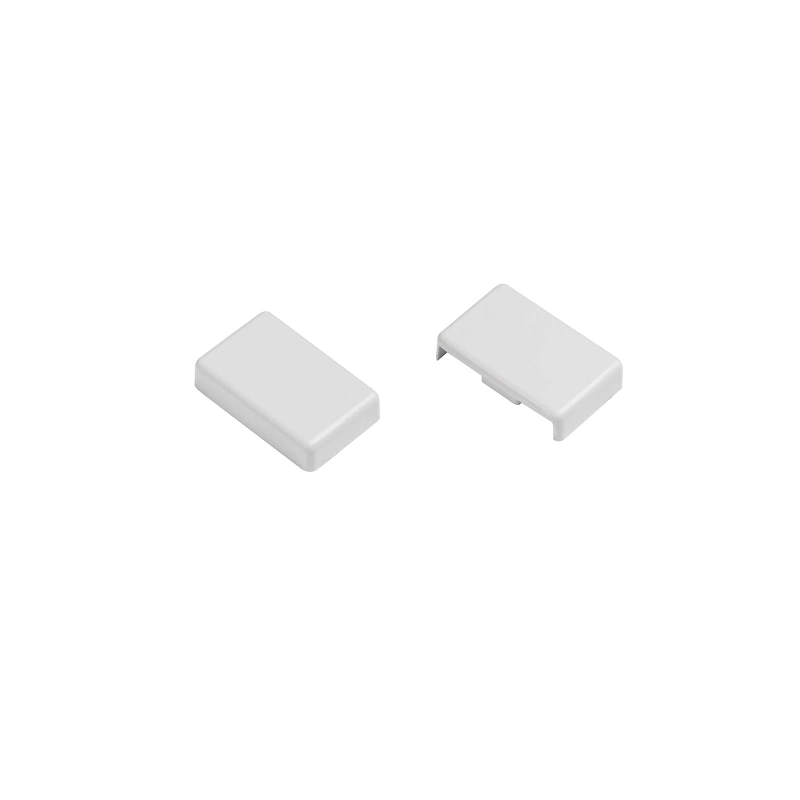 D-Line 25x16mm Trunking Clip-On End Cap 2 Pack - White