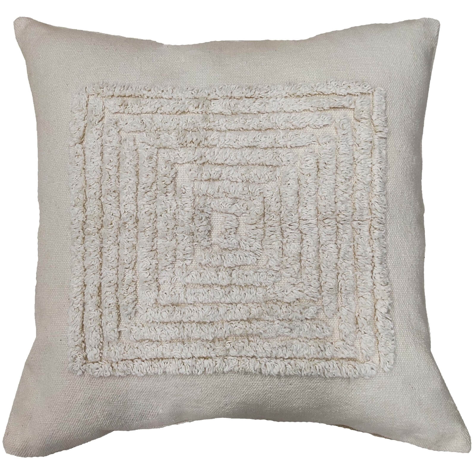 Cream Textured Square Cushion - Cream