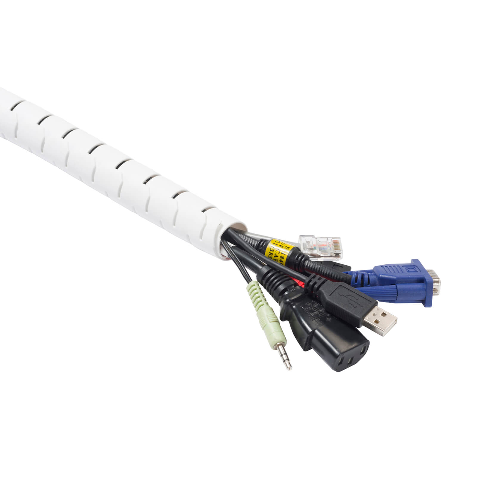 D-Line Cable Zipper - 2.5m Length 25mm diameter, White