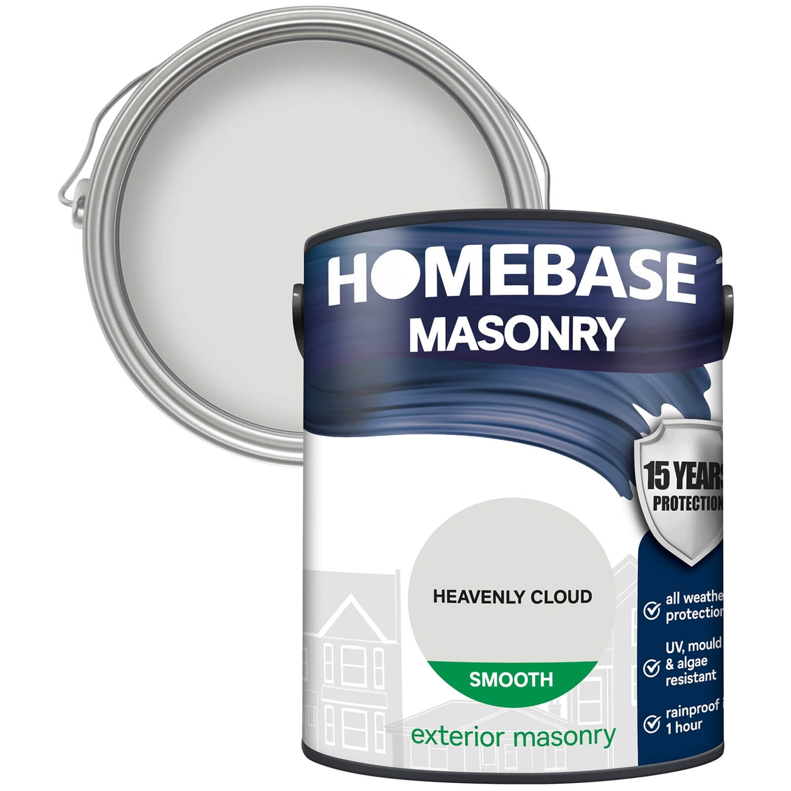 Homebase Smooth Masonry Paint - Heavenly Cloud 5L
