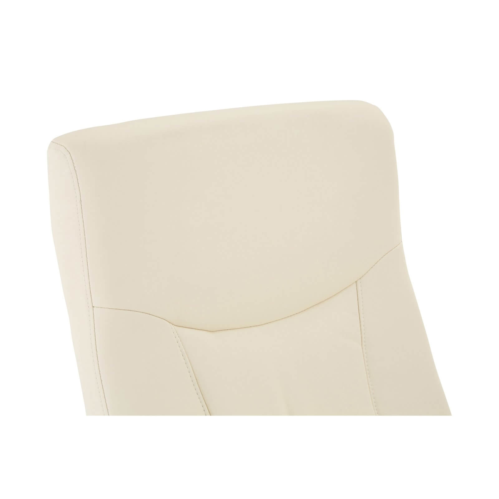 Leather Effect Recliner & Footstool - White
