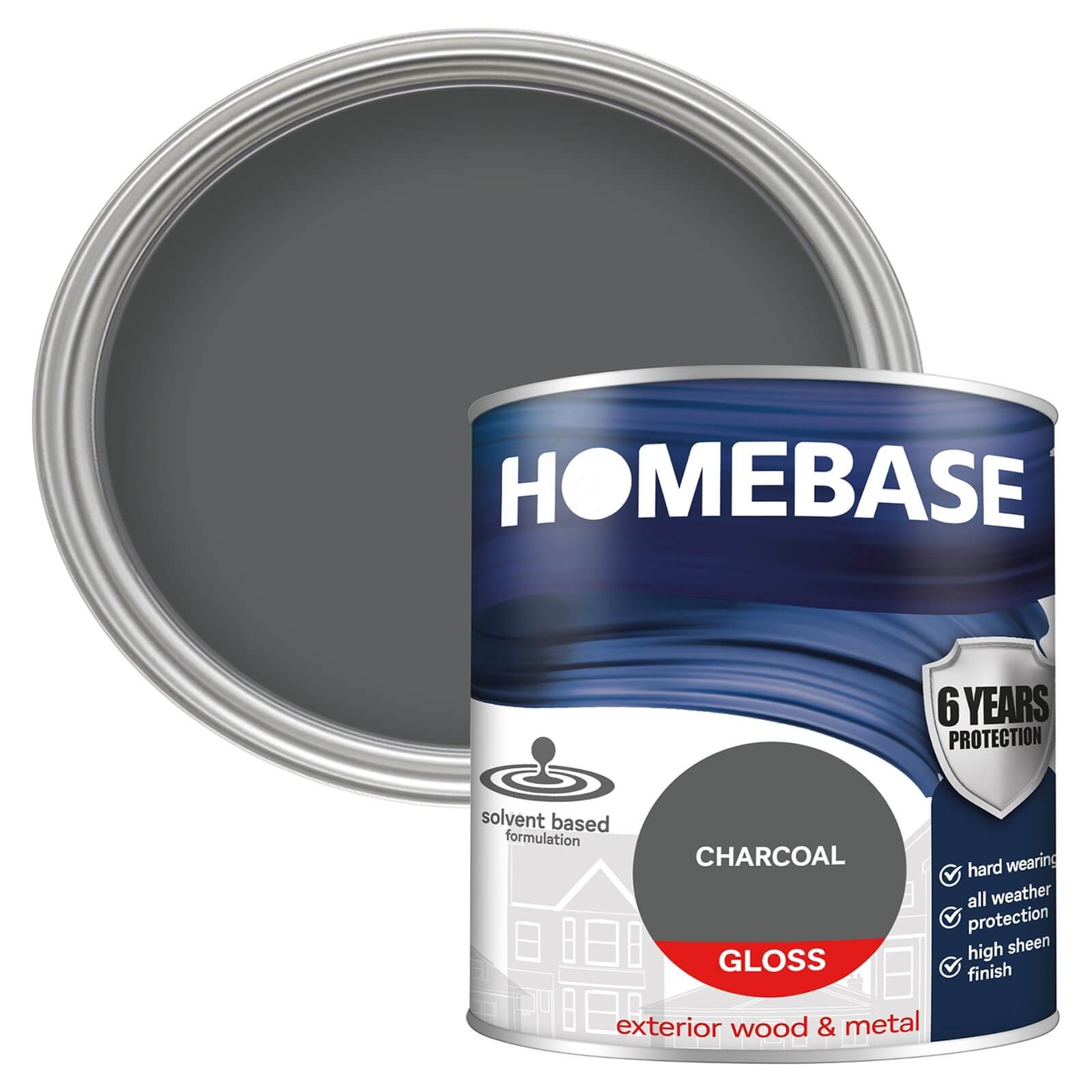 Homebase Exterior Gloss Paint - Charcoal 750ml