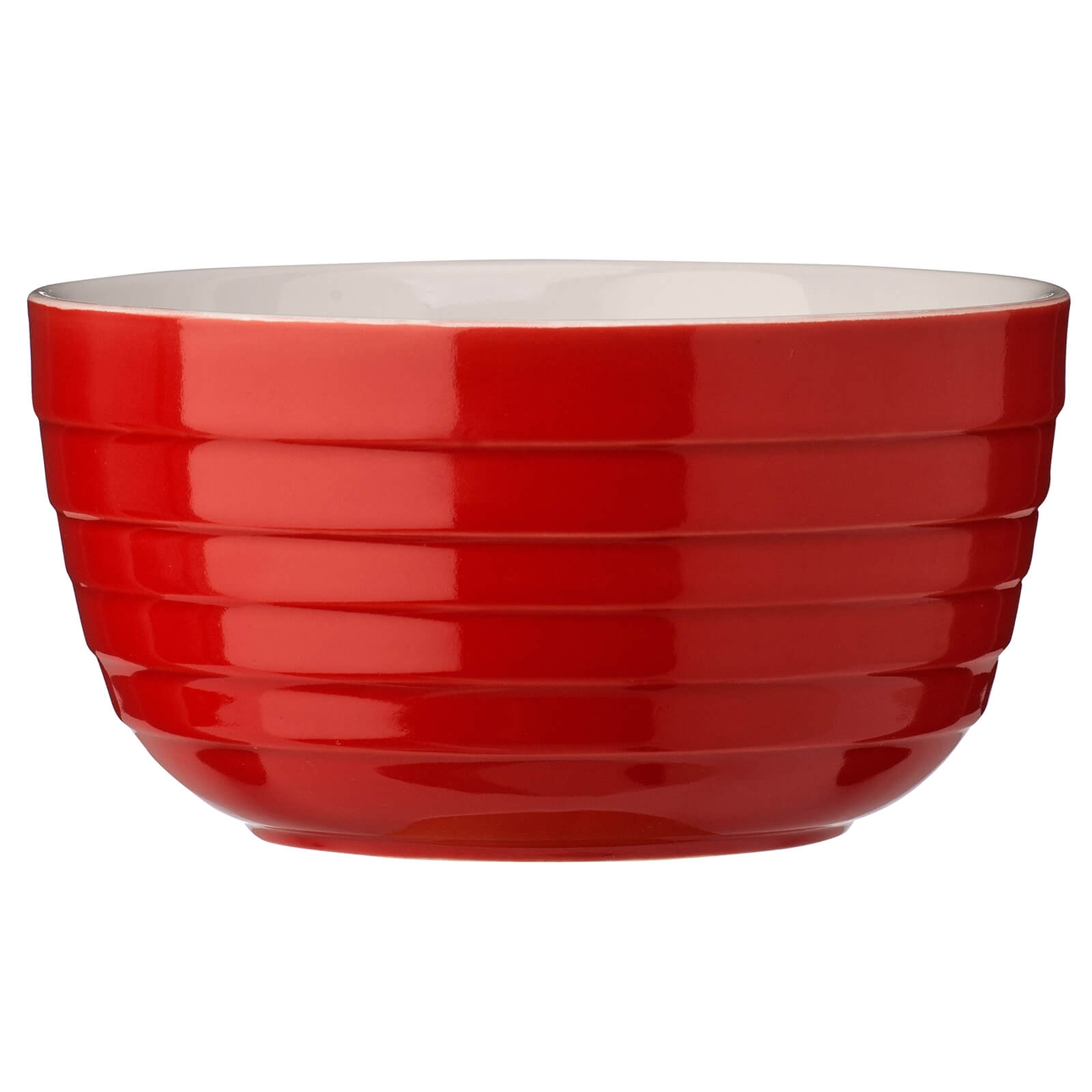 Red Stoneware Mixing Bowl Set
