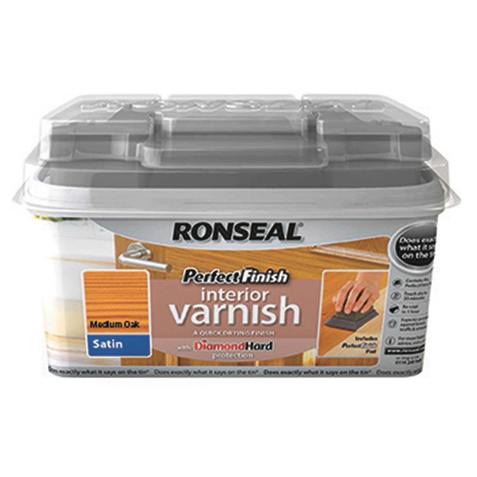 Ronseal Perfect Finish Interior Varnish - Medium Oak Satin 750ml