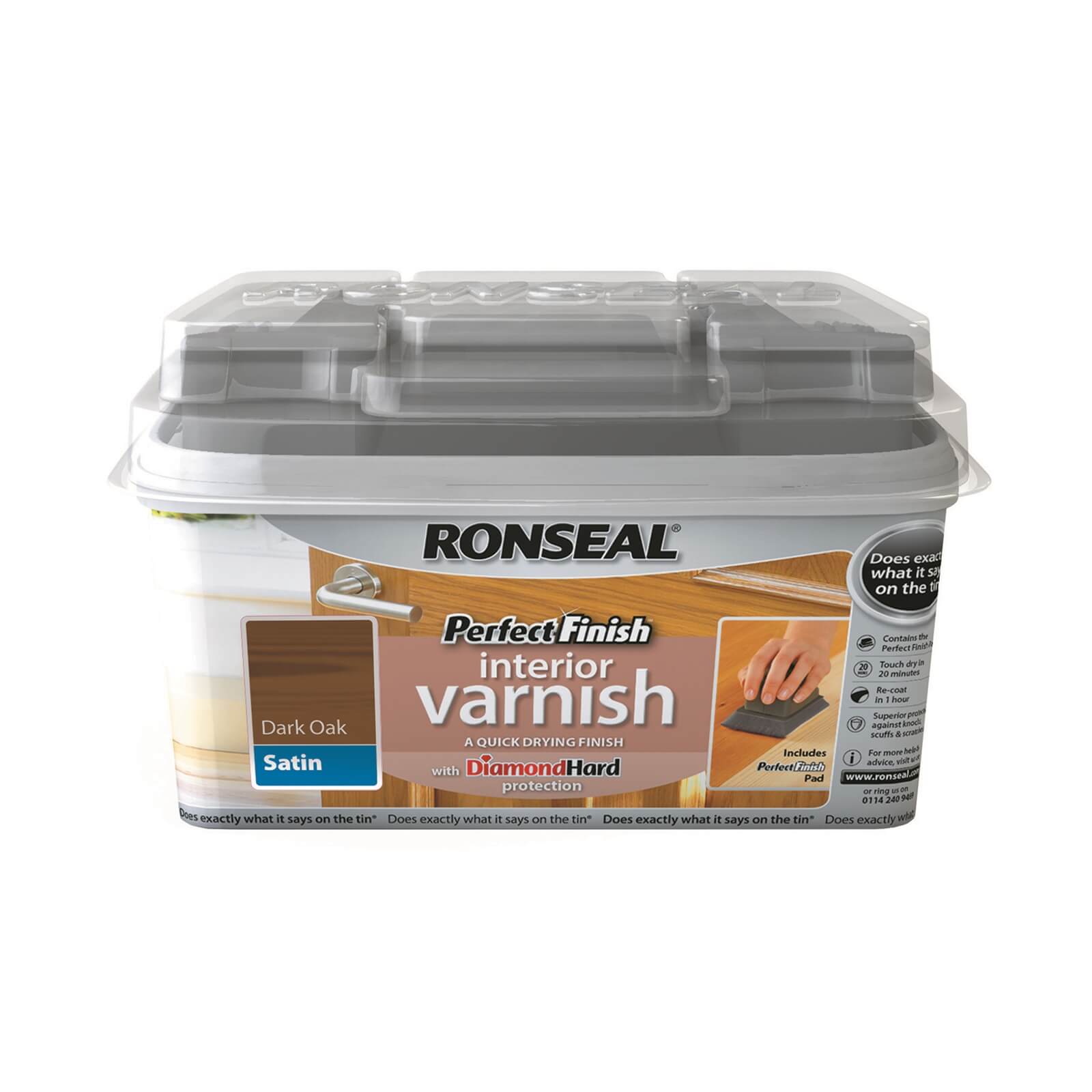 Ronseal Perfect Finish Interior Varnish - Dark Oak Satin 750ml