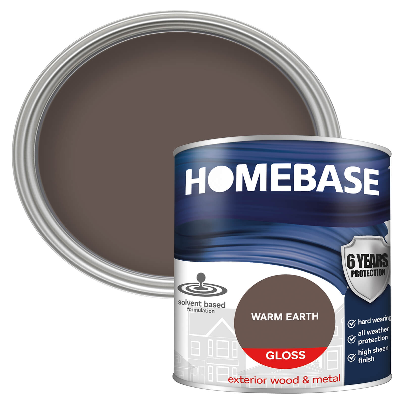 Homebase Exterior Gloss Paint - Warm Earth 750ml