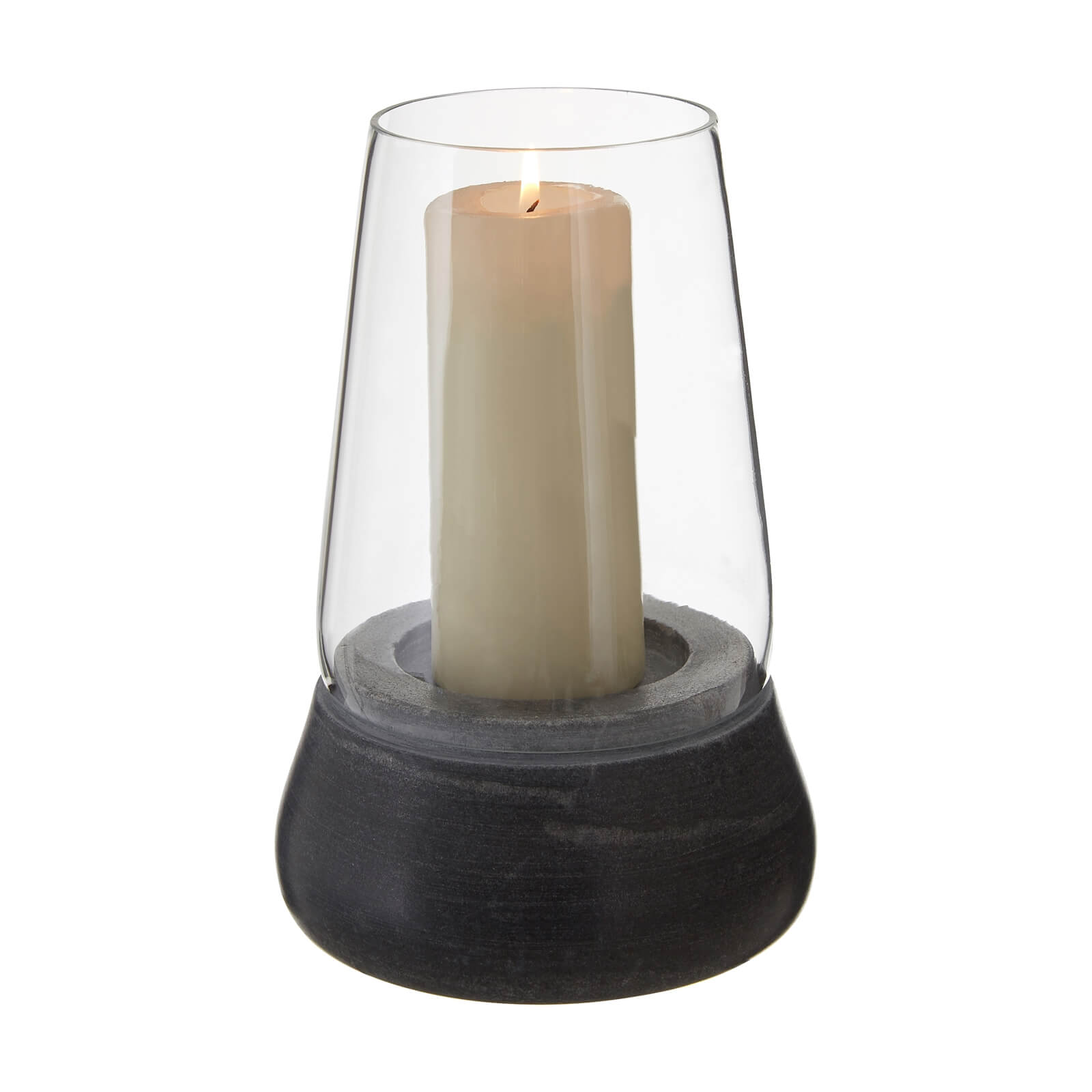 Grey Marble Glass Candle Holder