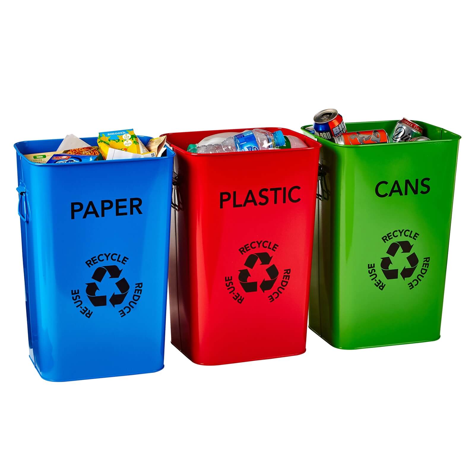 Set of 3 Recycle Logo Bins
