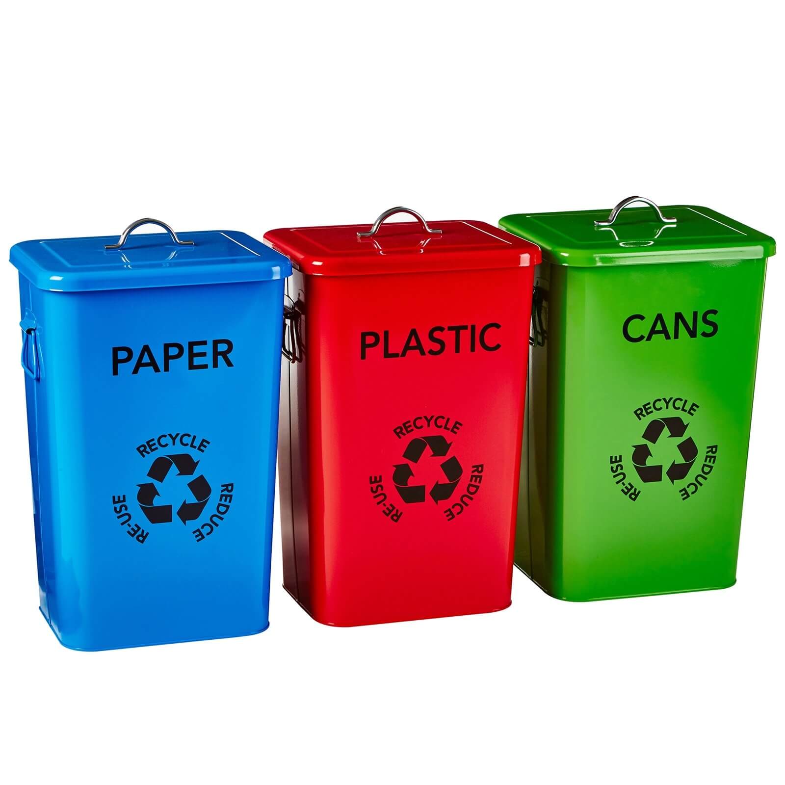 Set of 3 Recycle Logo Bins