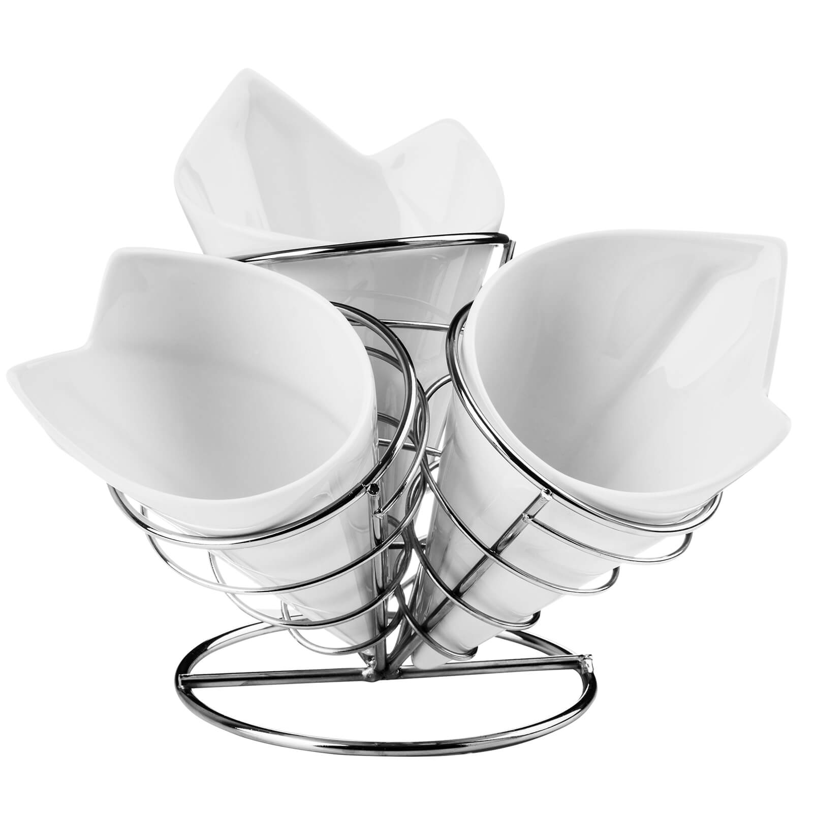 French Fry Cone Set with Chrome Finish