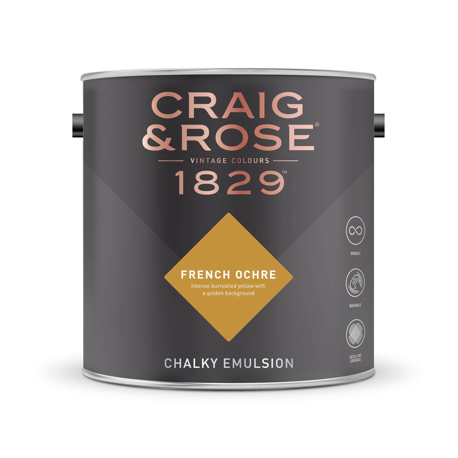 Craig & Rose 1829 Chalky Emulsion Paint French Ochre - 2.5L