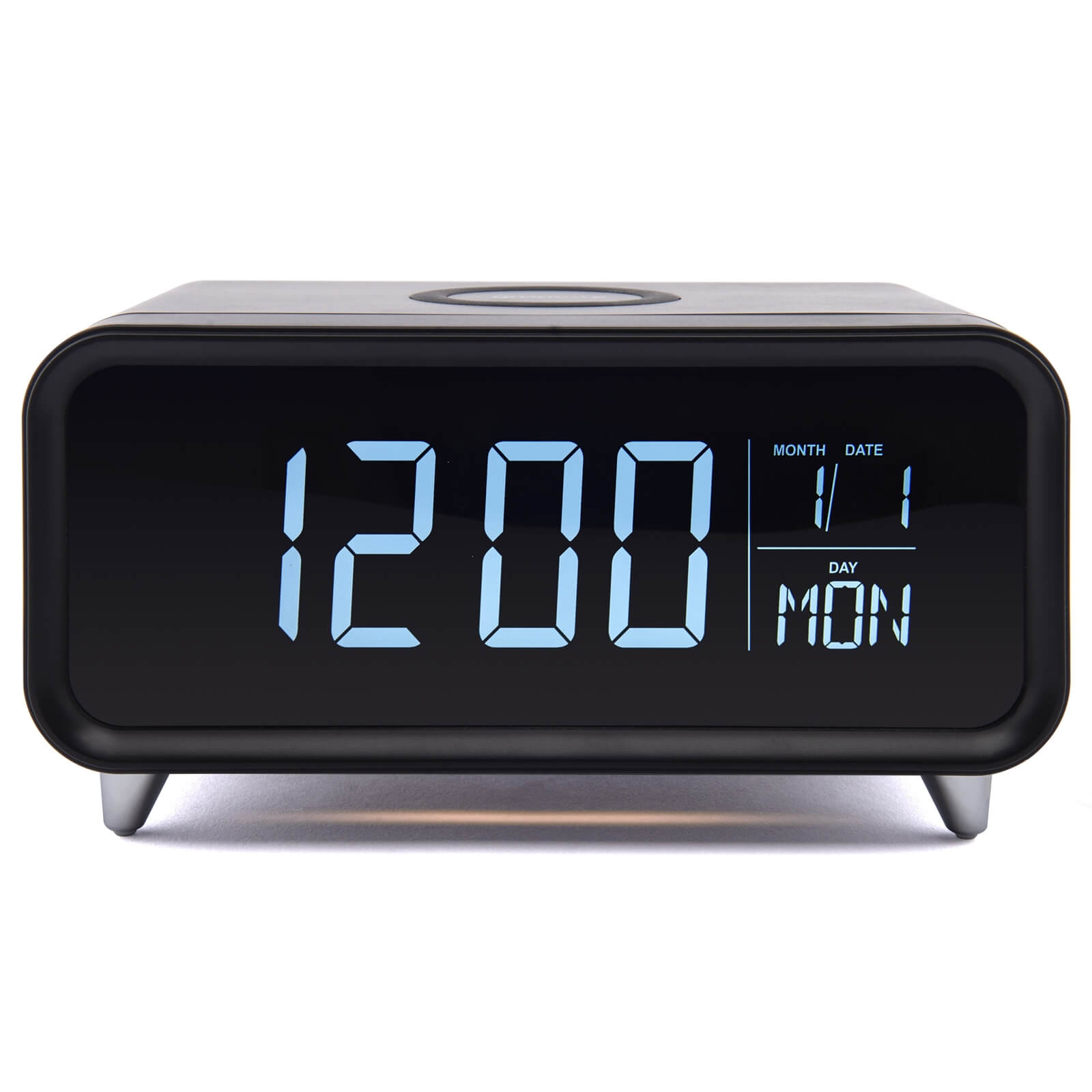 Groov-E Athena Alarm Clock with Wireless Charging Pad - Black