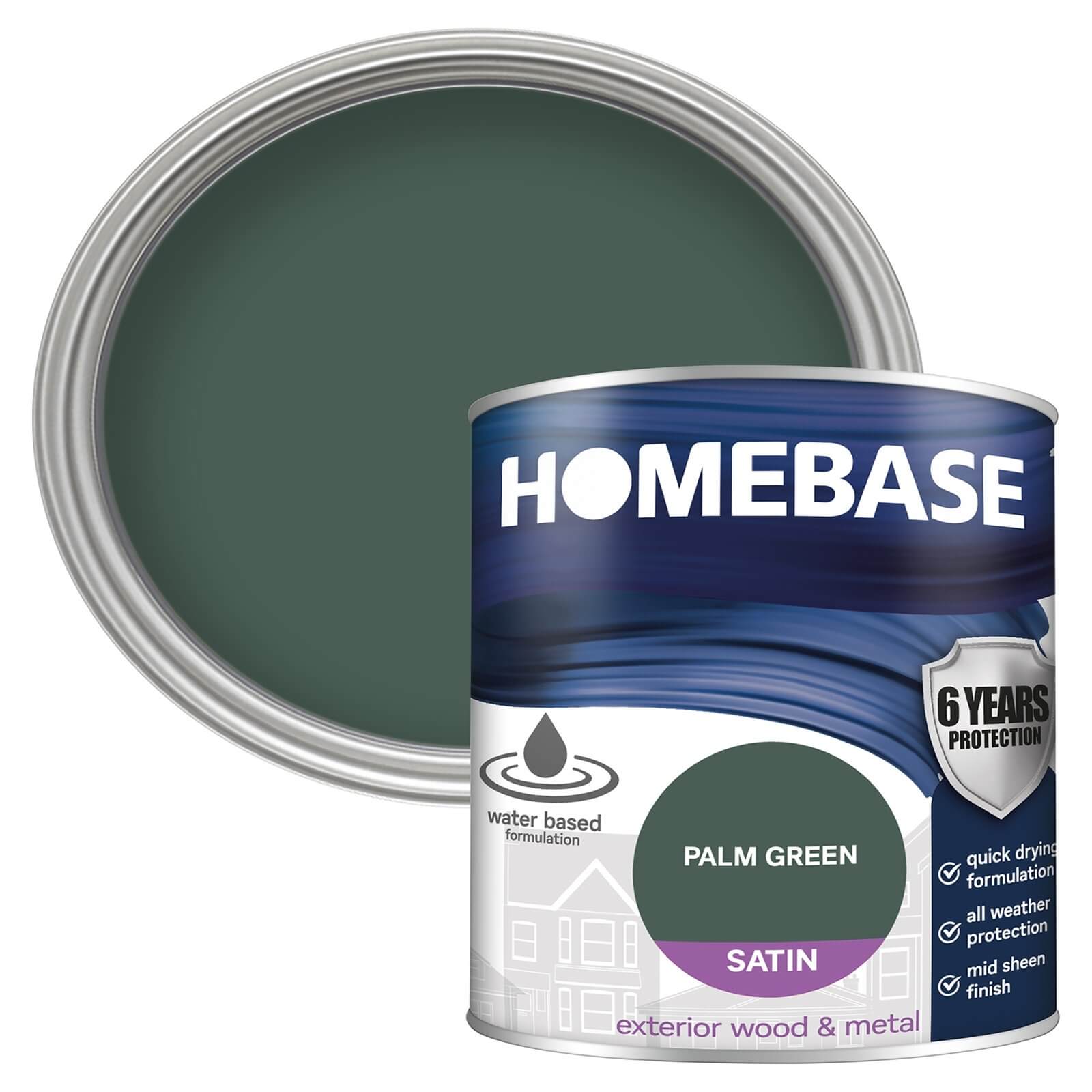 Homebase Exterior Satin Paint - Palm Green 750ml