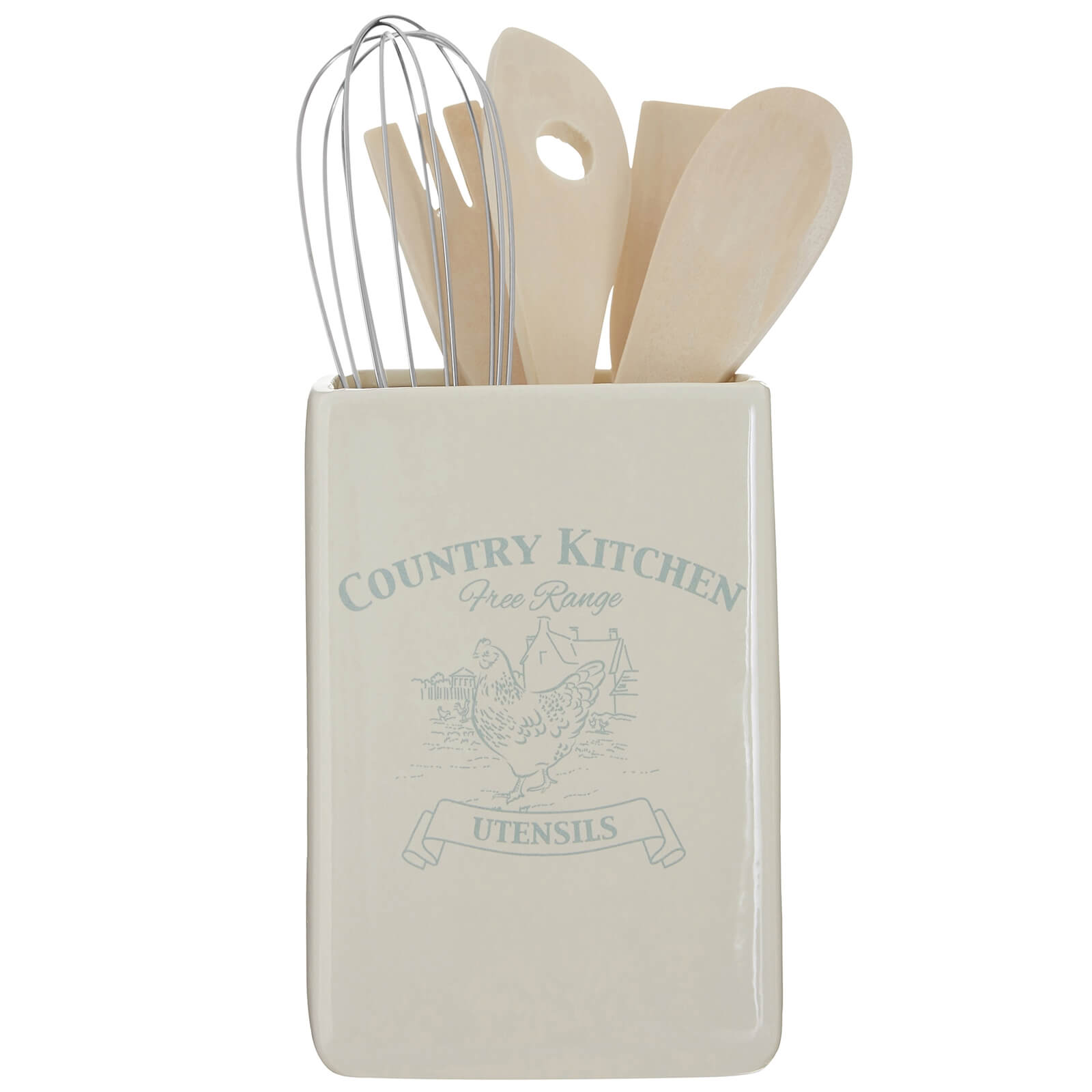 Country Kitchen Utensil Holder with Tools