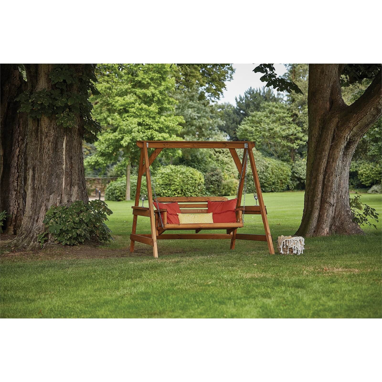 Anchor Fast FSC Rustic Wooden 2 Seater Swing Set