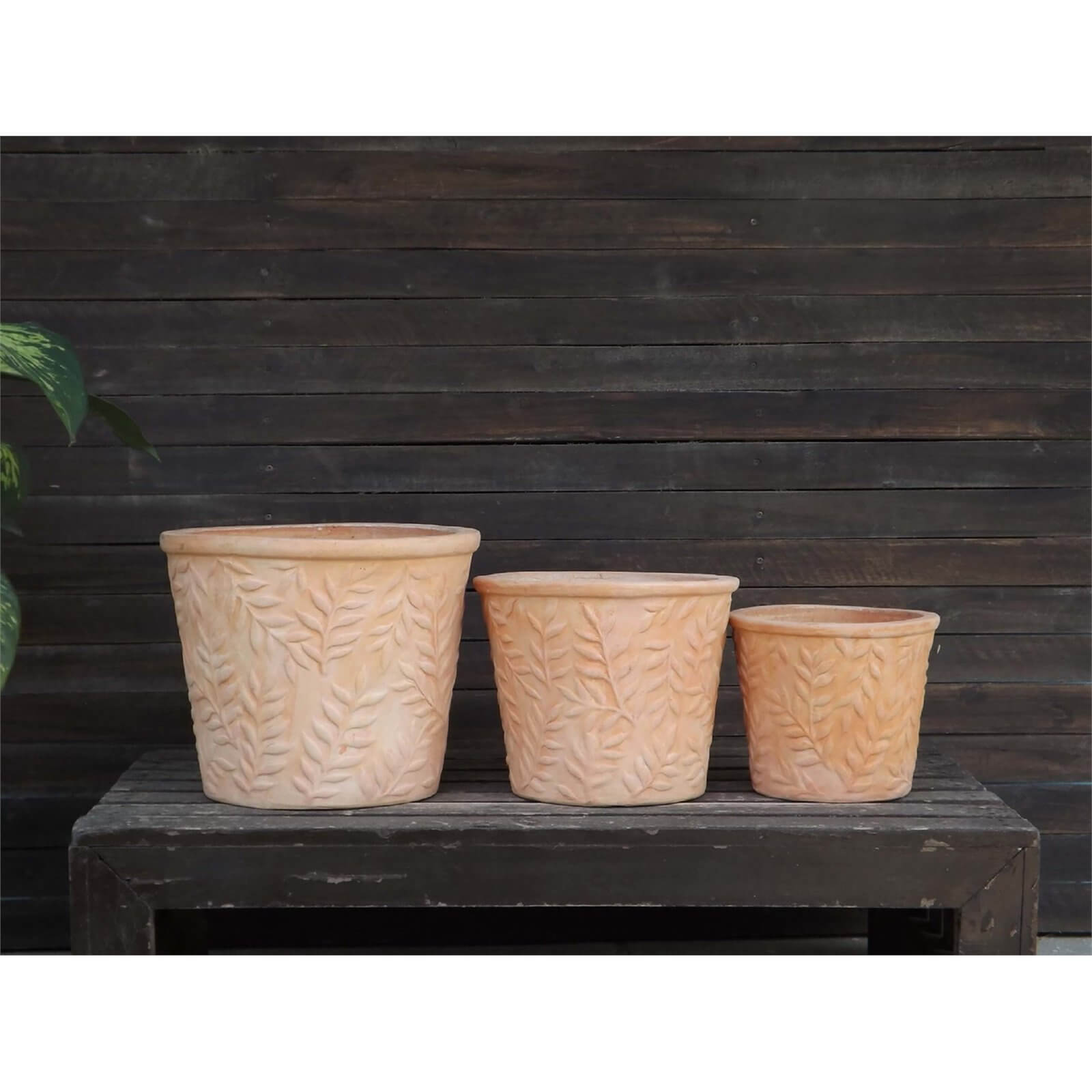 Terracotta Leaf Design Pot - 26cm