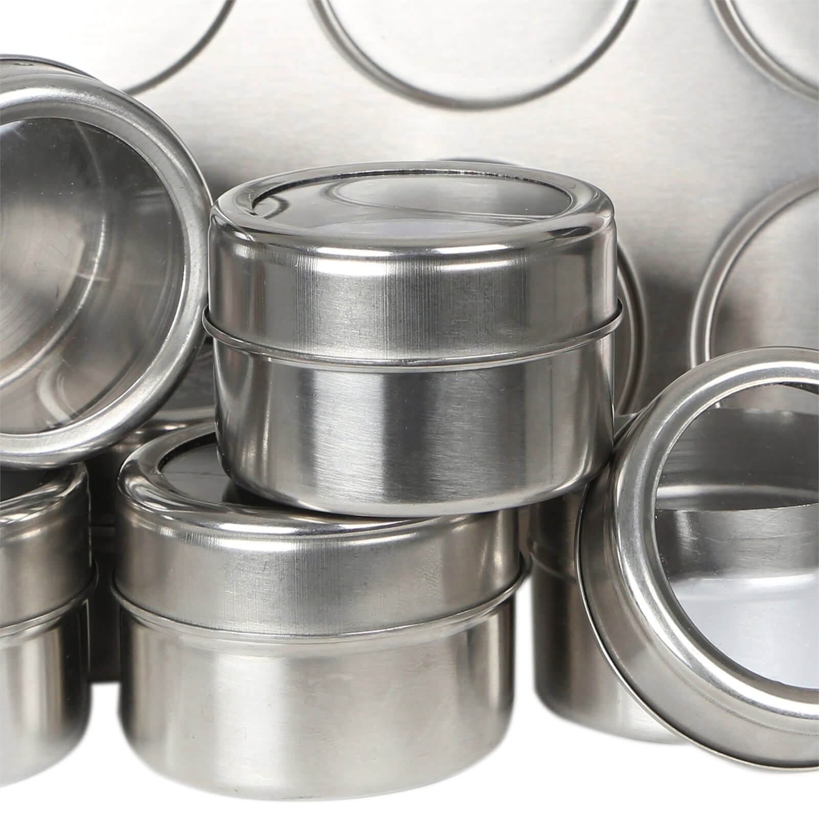 Magnetic Spice Jars with Oblong Tray