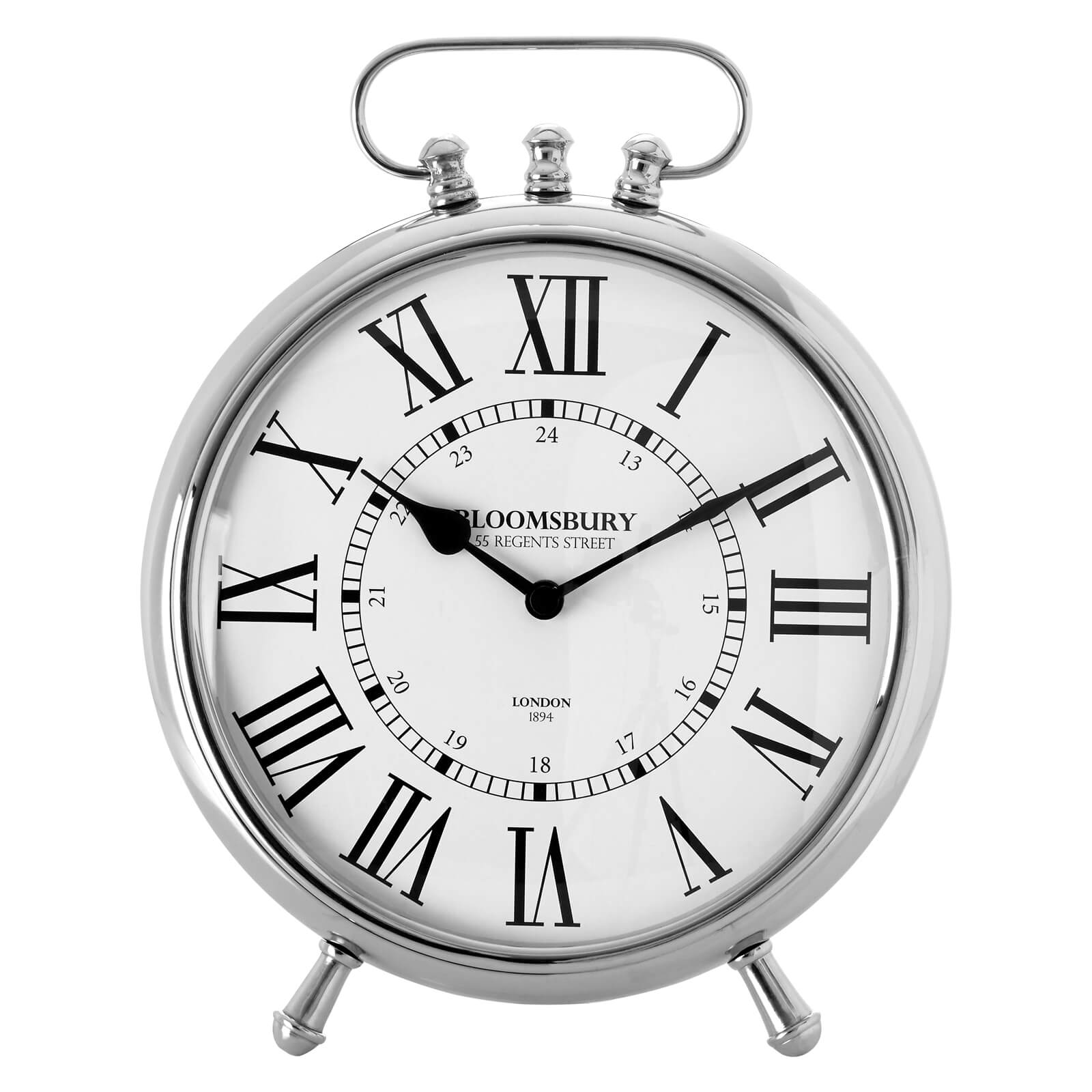 Hampstead Table Clock - Nickel Finish