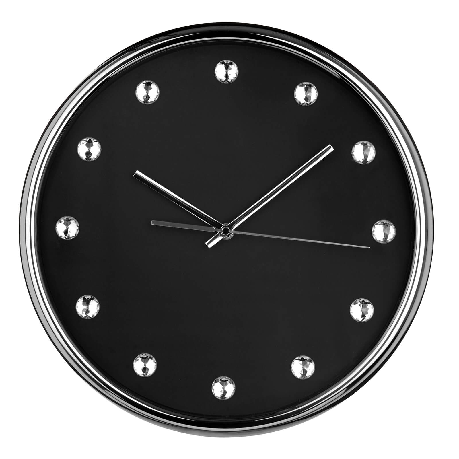 Diamante Wall Clock - Black