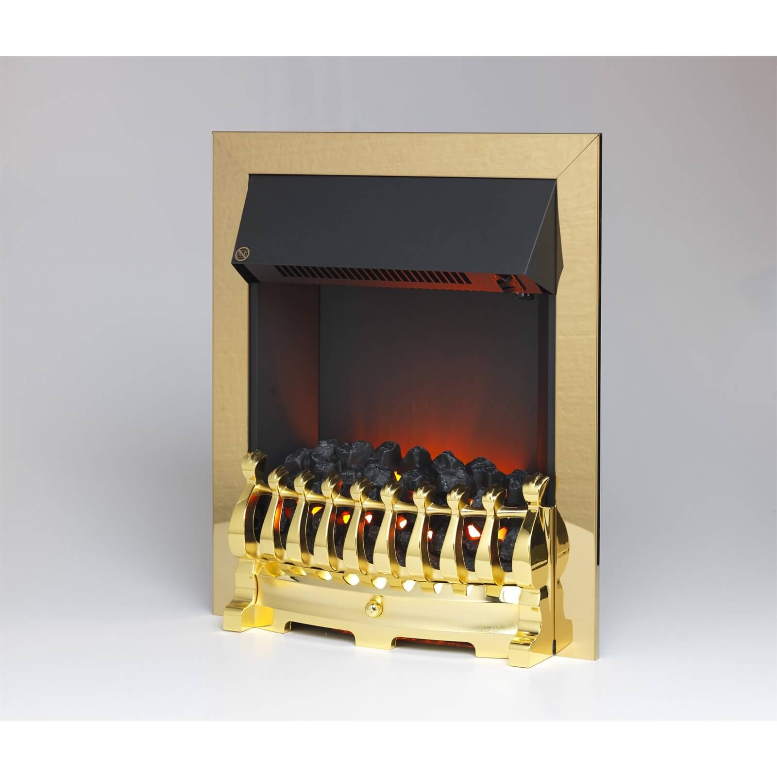Suncrest Howden Electric Fire Suite with Flat to Wall Fitting - Oak & Brass
