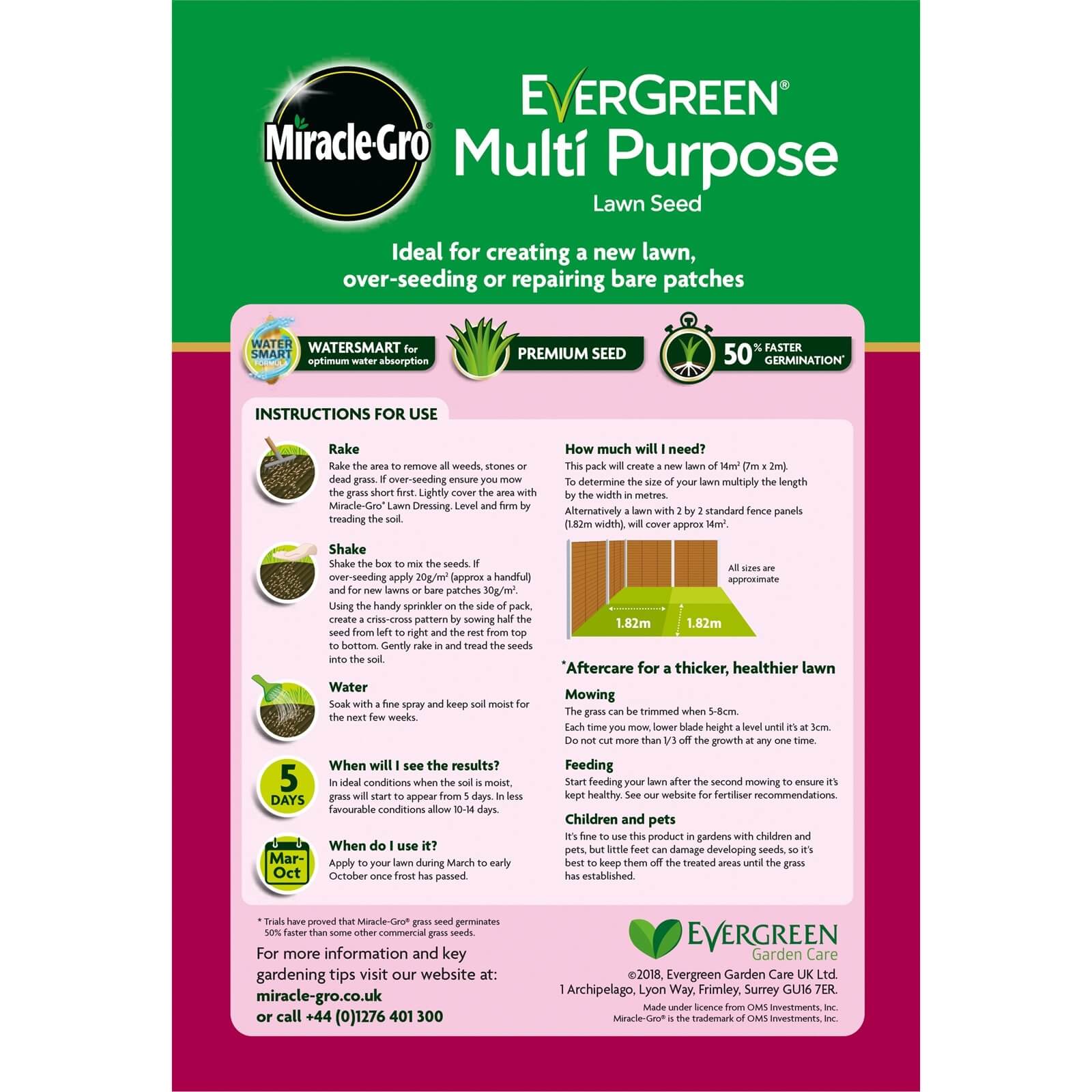 Miracle-Gro EverGreen Multipurpose Grass Seed - 14m2