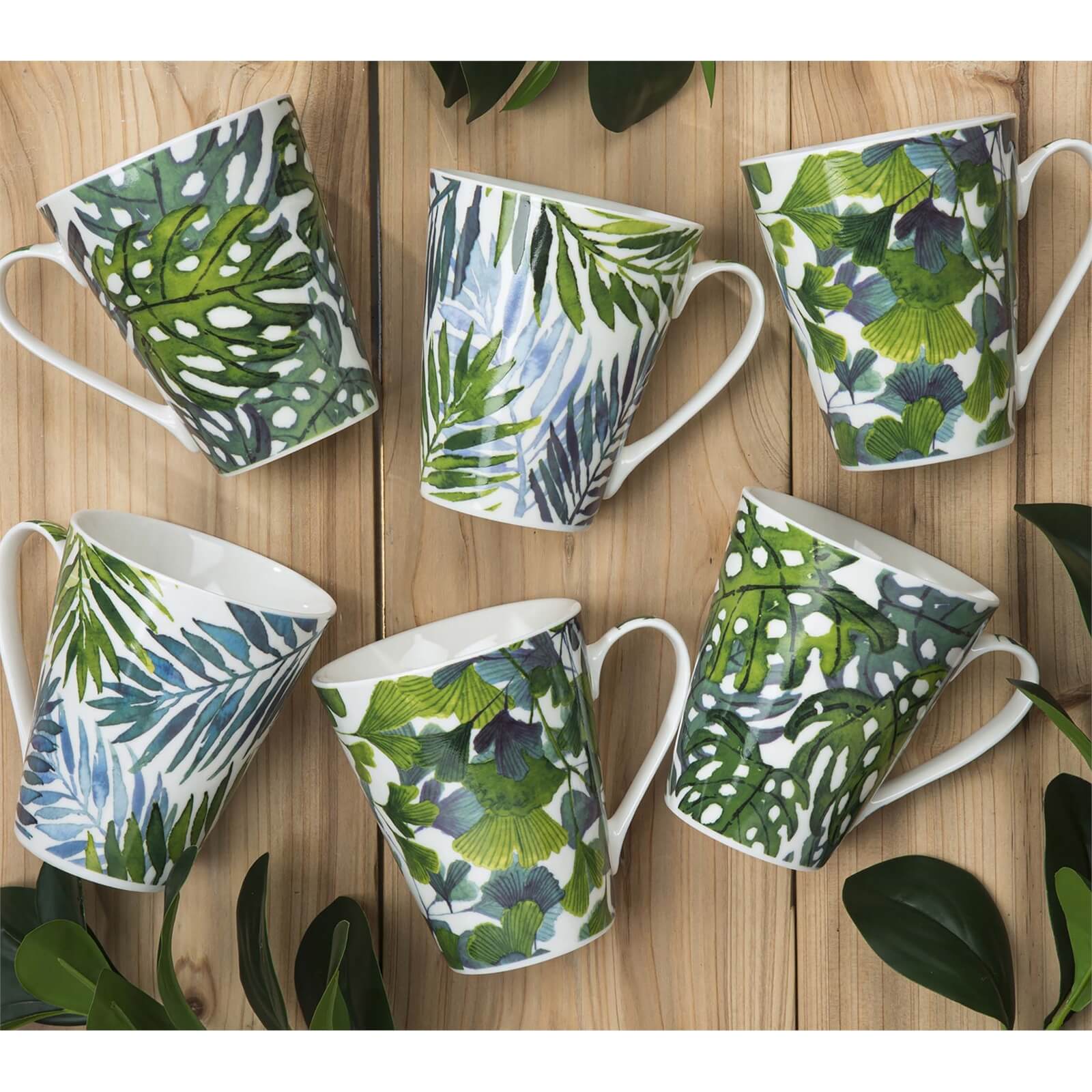 Leaf Mugs - Set of 6