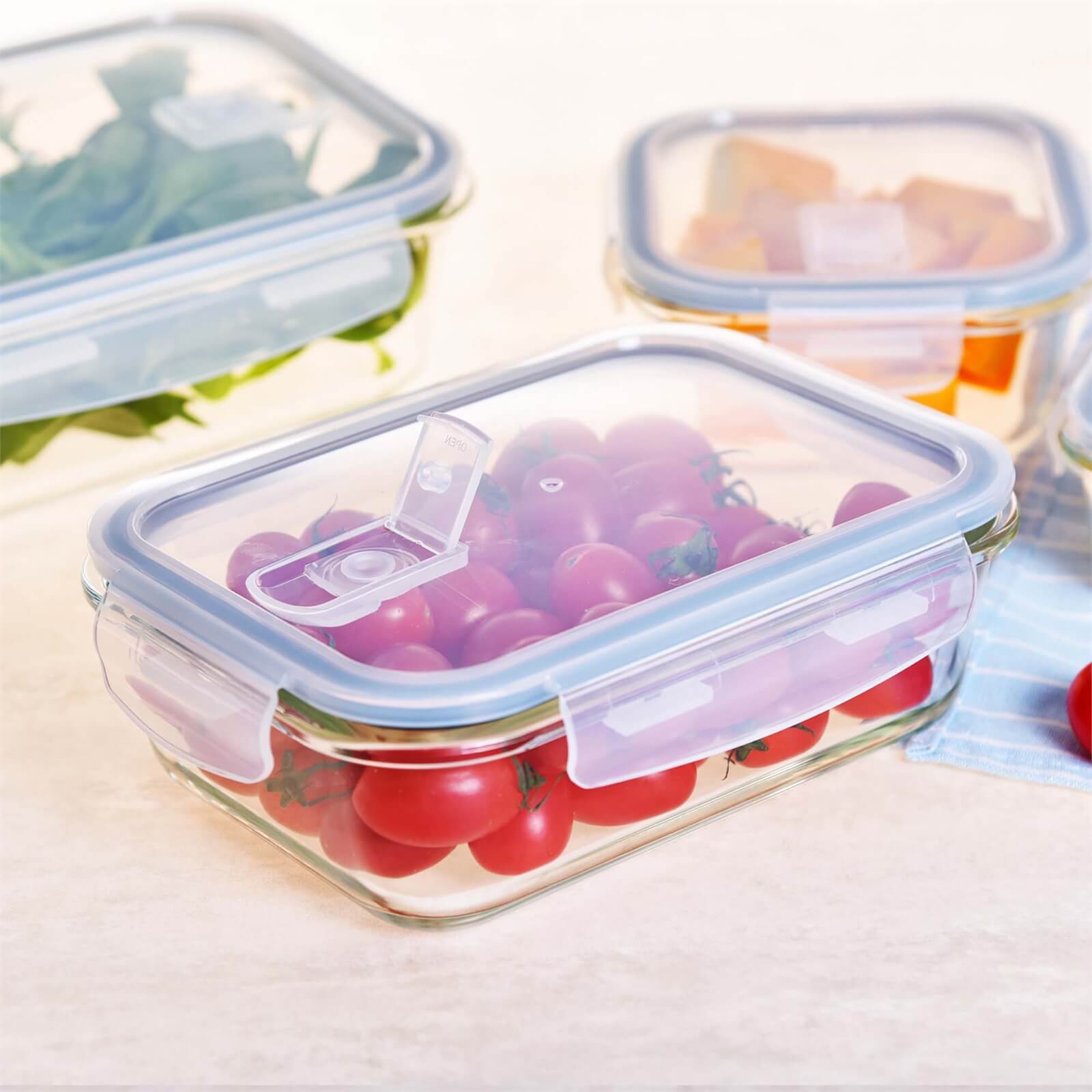Glass Food Containers - 6 Piece Set