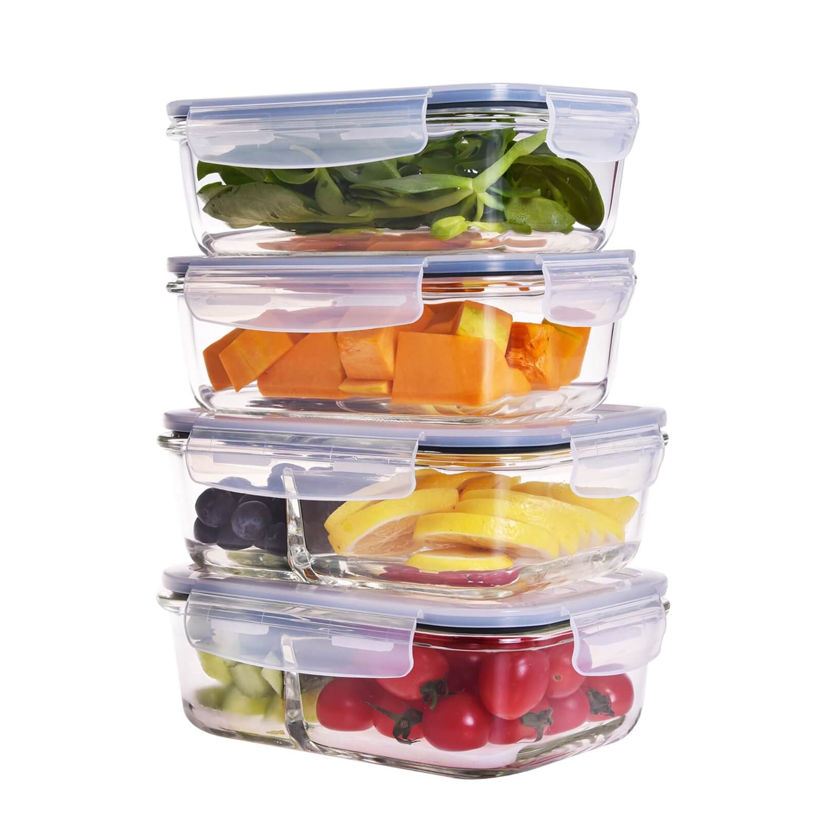 Glass Food Containers - 4 Piece Set