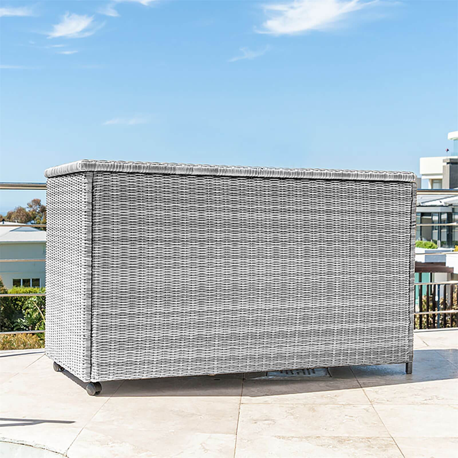 Outdoor Rattan Cushion Storage Box - White Wash
