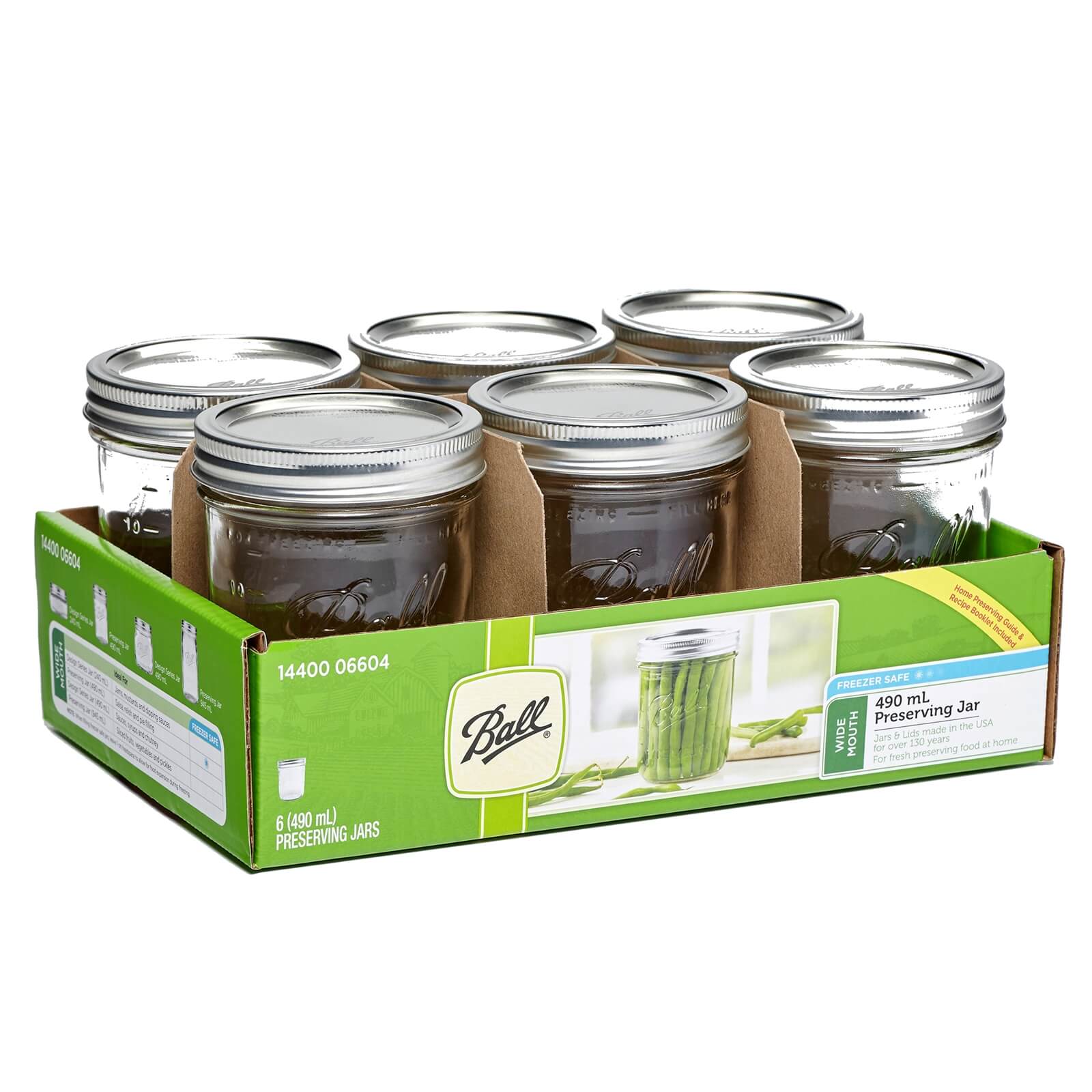 Ball Mason Jars - Pack of 6 - 473ml - Wide Mouth
