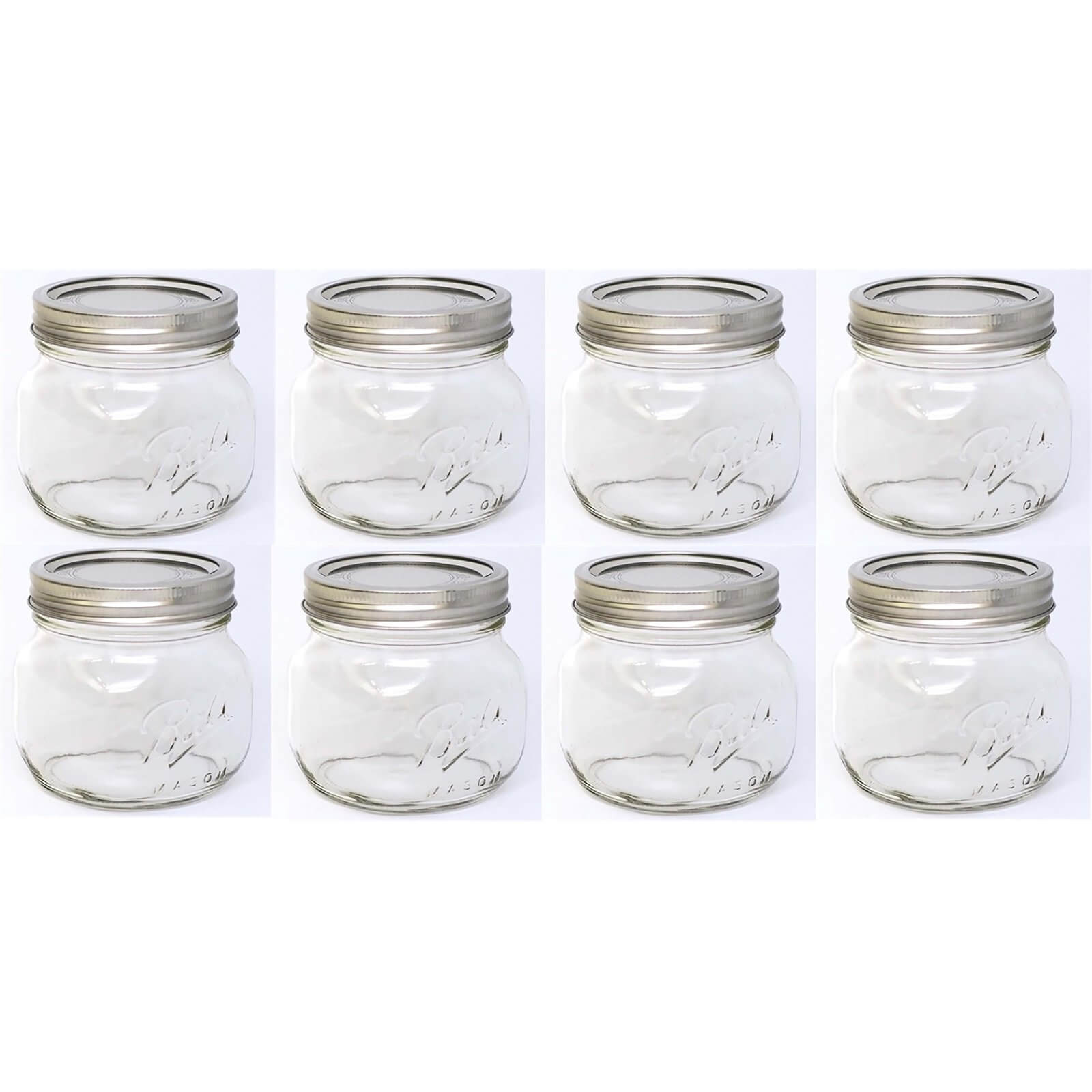Ball Mason Jars - Pack of 8 - 490ml - Wide Mouth