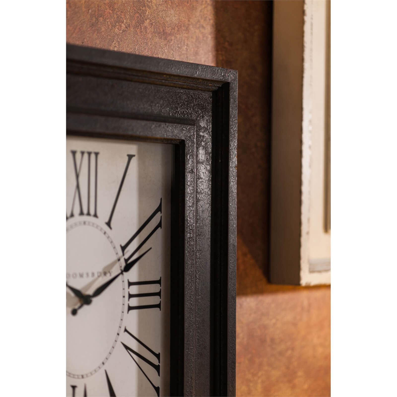 Square Wall Clock - Distressed Black