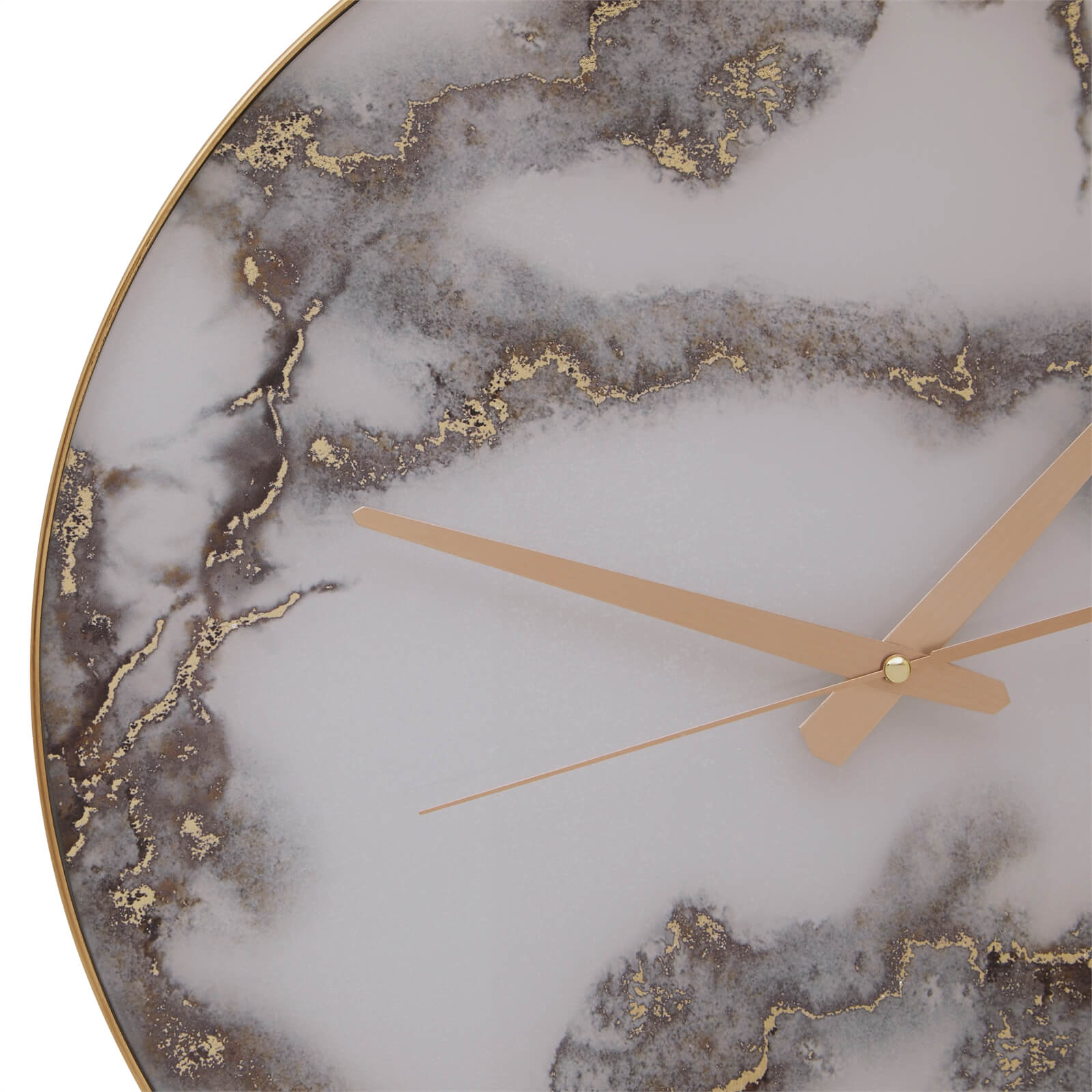 Celina Wall Clock - Grey & White Faux Marble