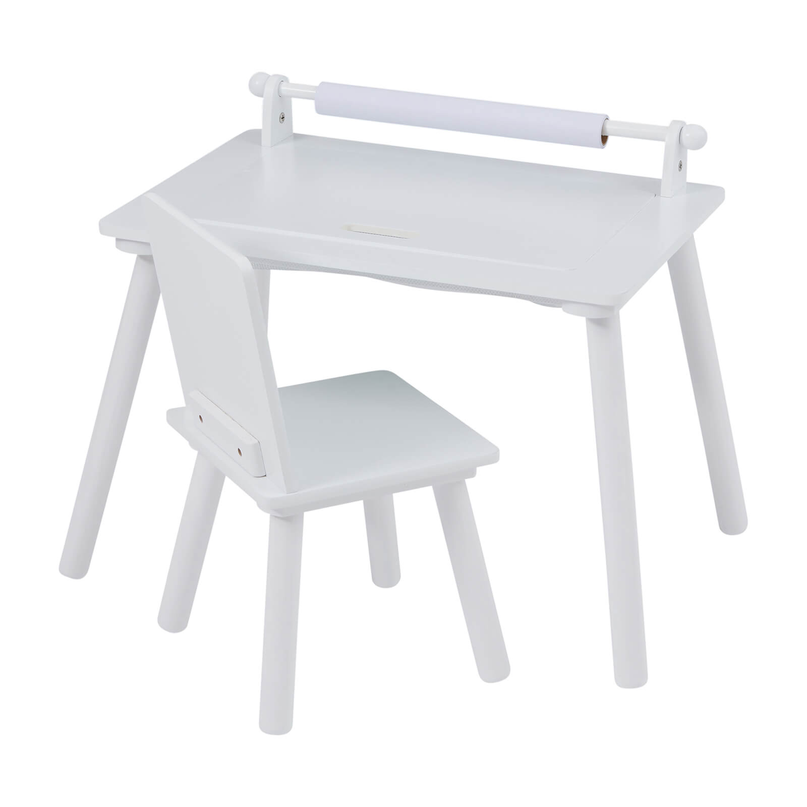 Multi-purpose Writing Table & Chair with Construction Board - White