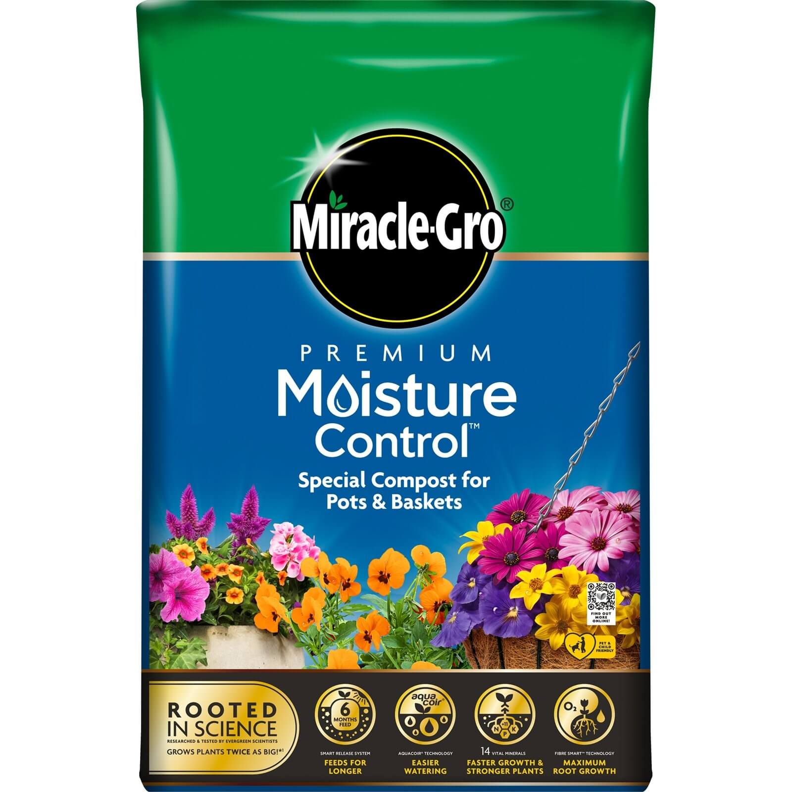 Miracle-Gro Premium Moisture Control Compost - 75L