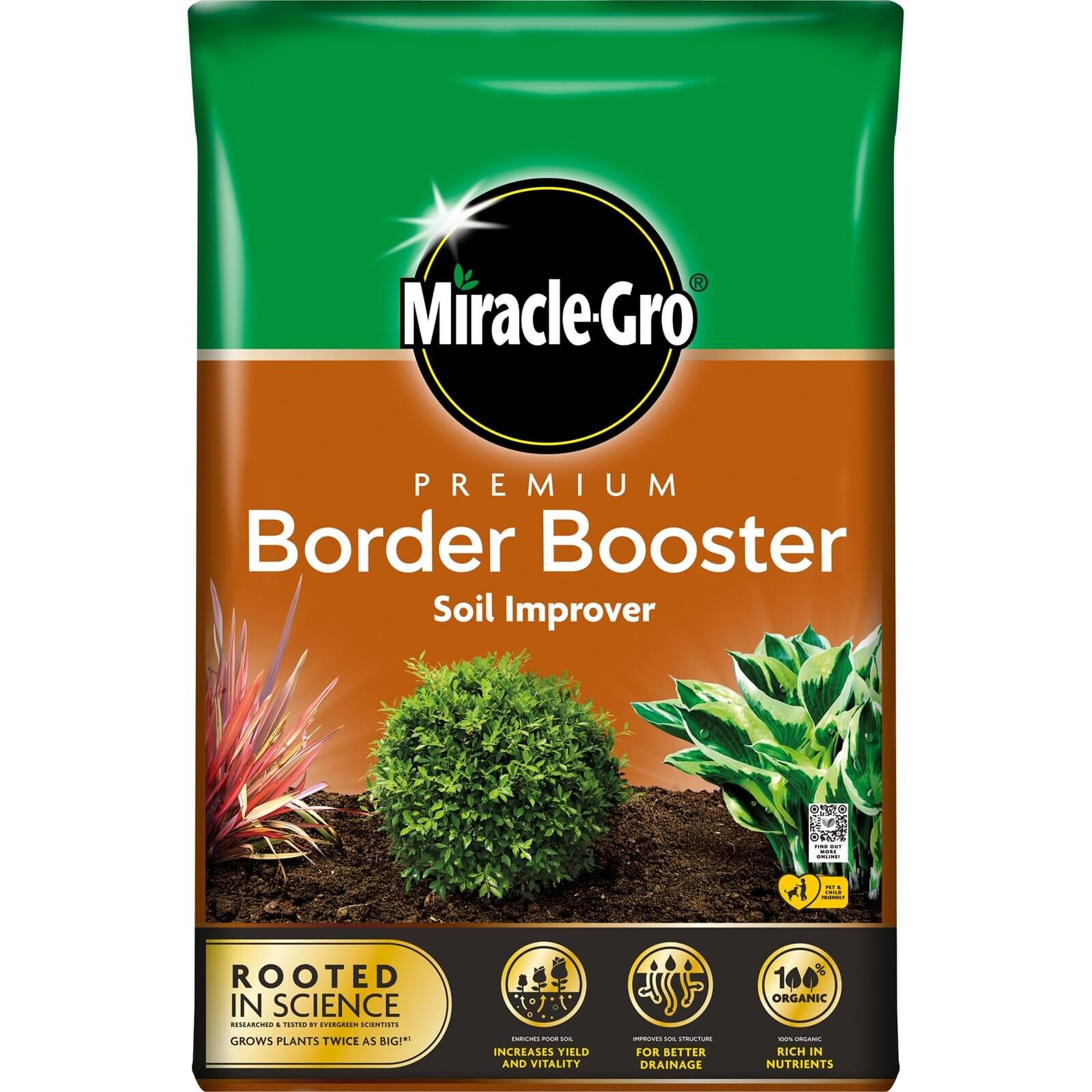 Miracle-Gro Premium Border Booster Soil Improver - 40L