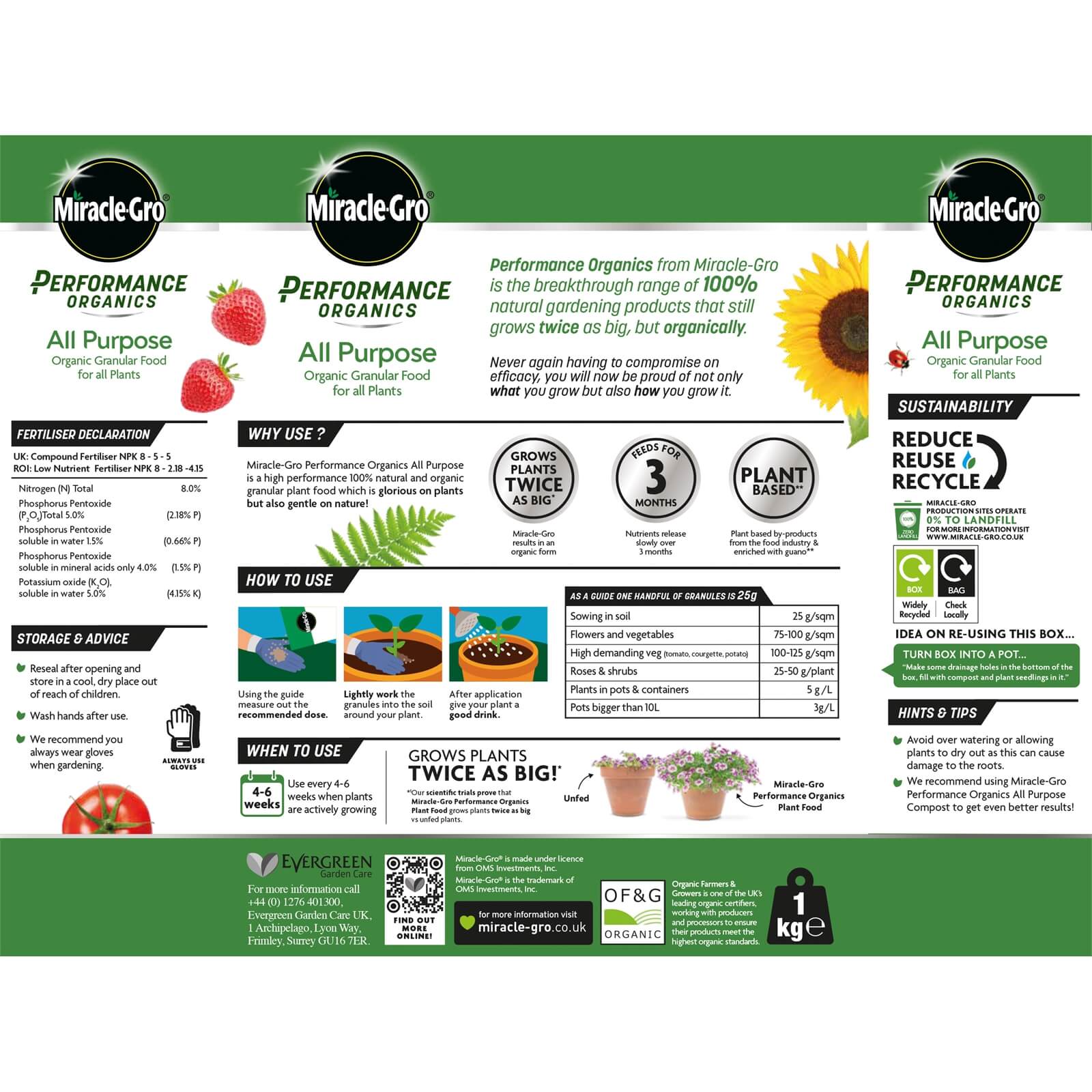 Miracle-Gro Performance Organics All Purpose Plant Food - 1kg