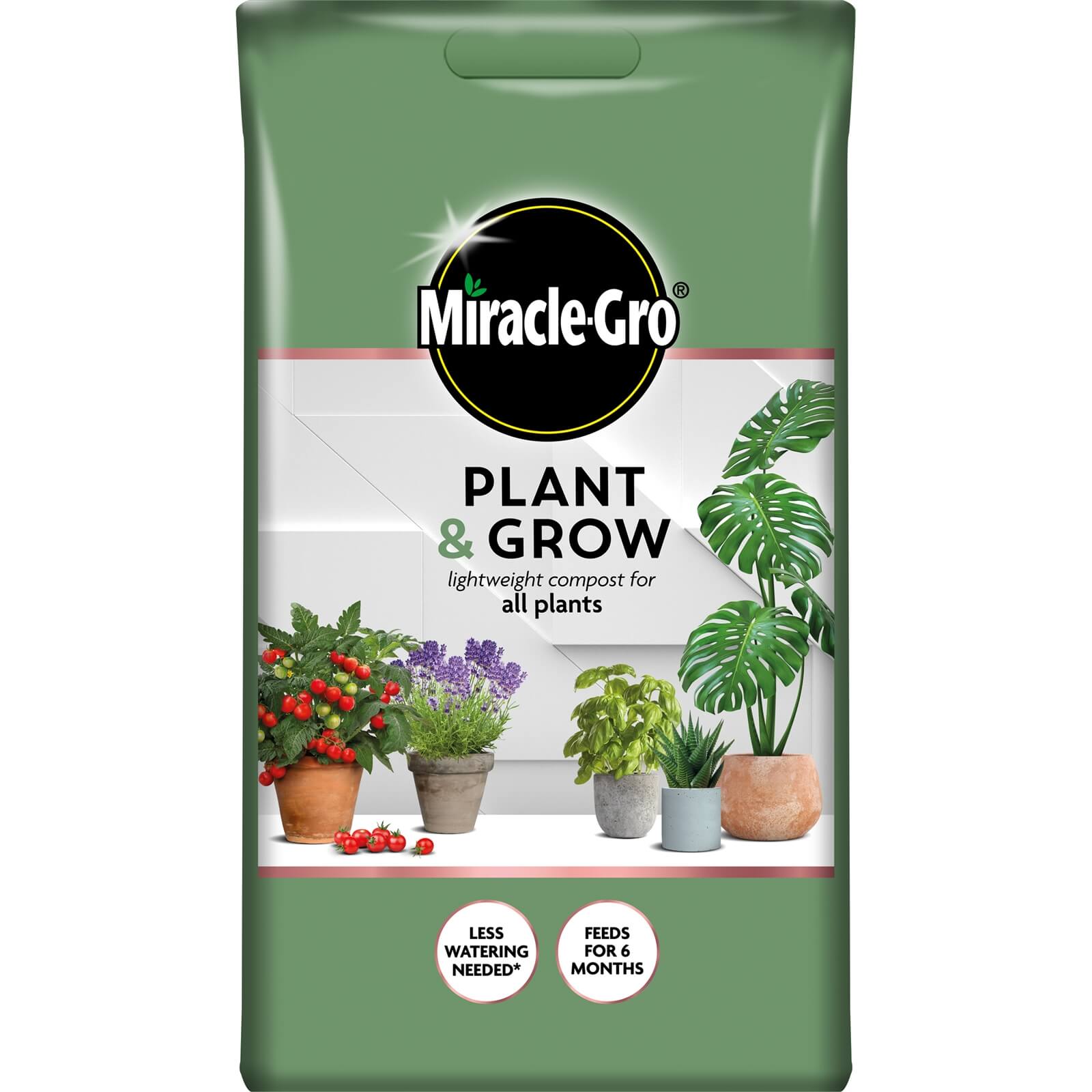 Miracle-Gro Plant & Grow Lightweight Compost for All Plants - 6L