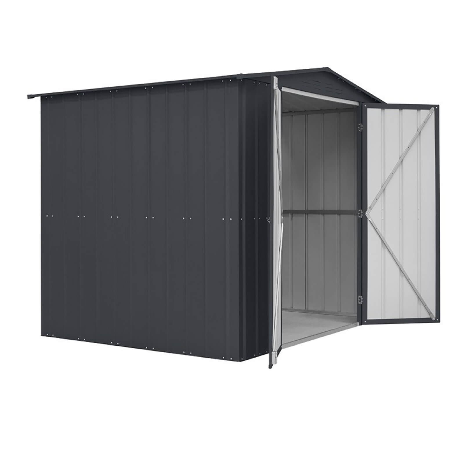 Lotus 8x6ft Double Hinged Shed - Anthracite Grey
