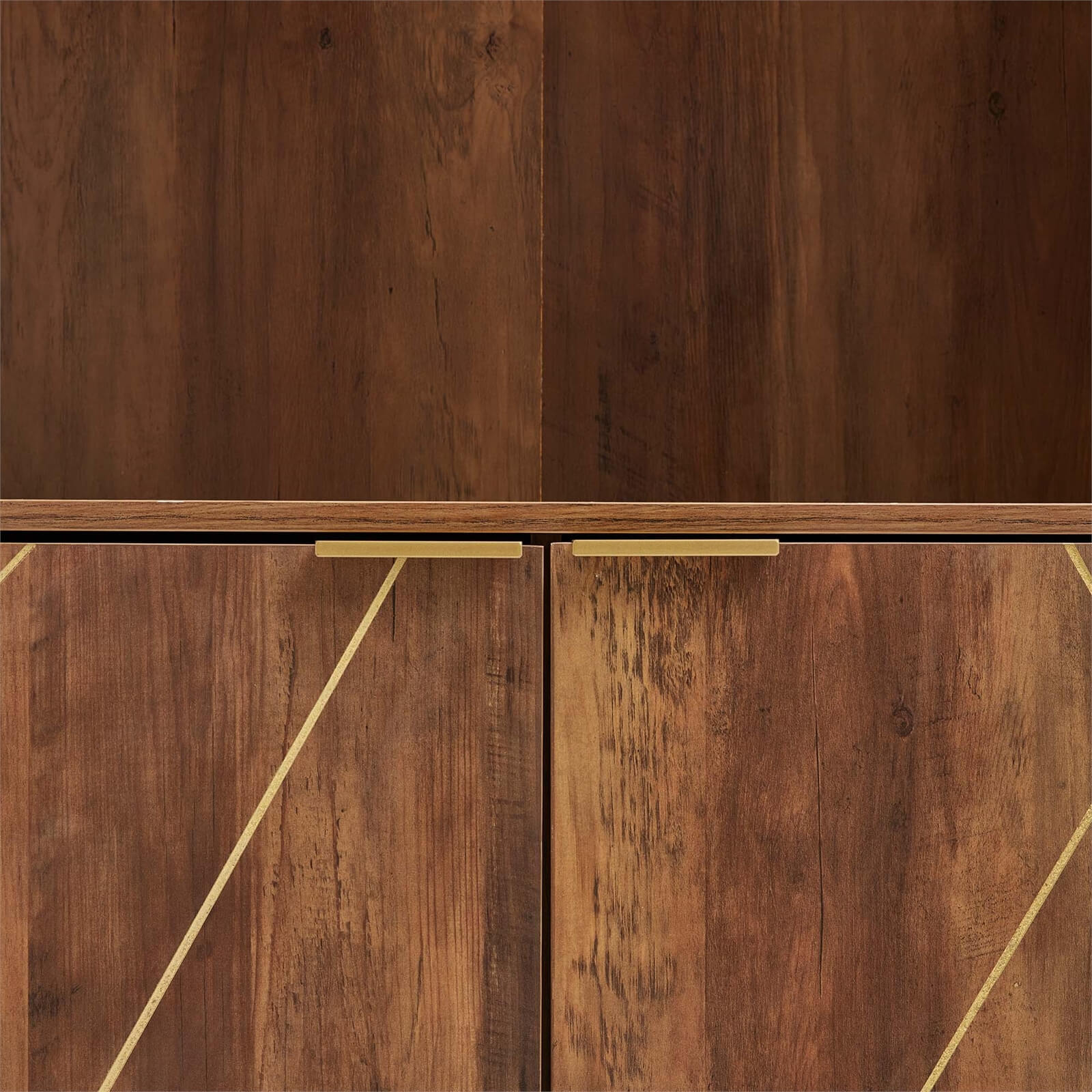 Vienna Bookcase - Dark Wood Effect with Gold