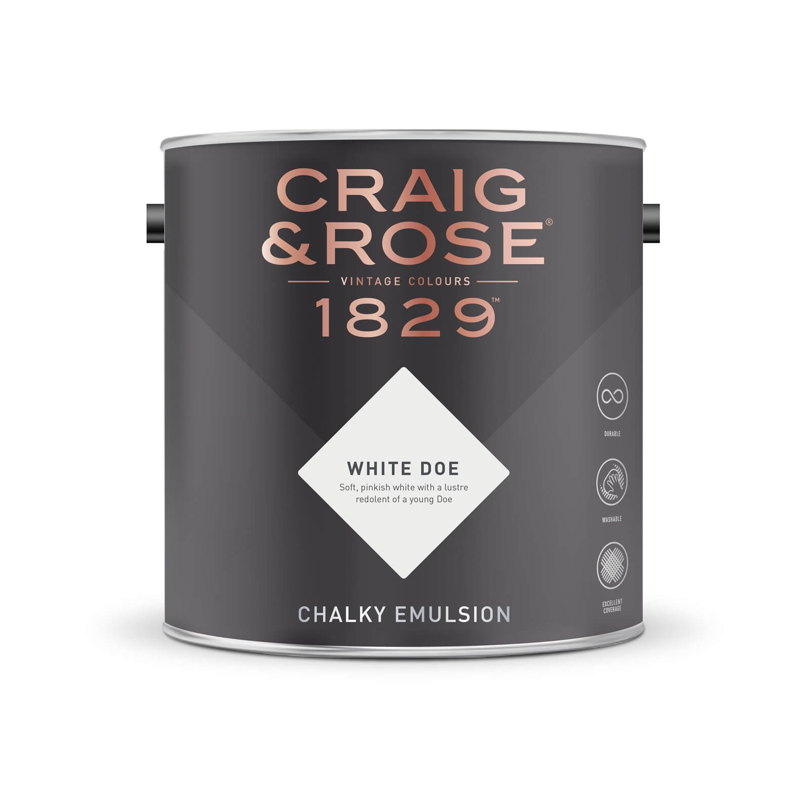 Craig & Rose 1829 Chalky Matt Emulsion Paint White Doe - 5L