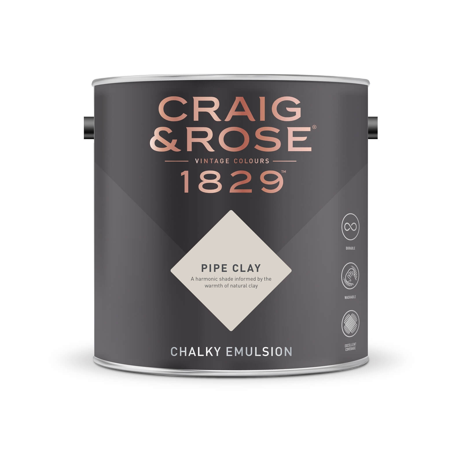 Craig & Rose 1829 Chalky Matt Emulsion Paint Pipe Clay - 5L