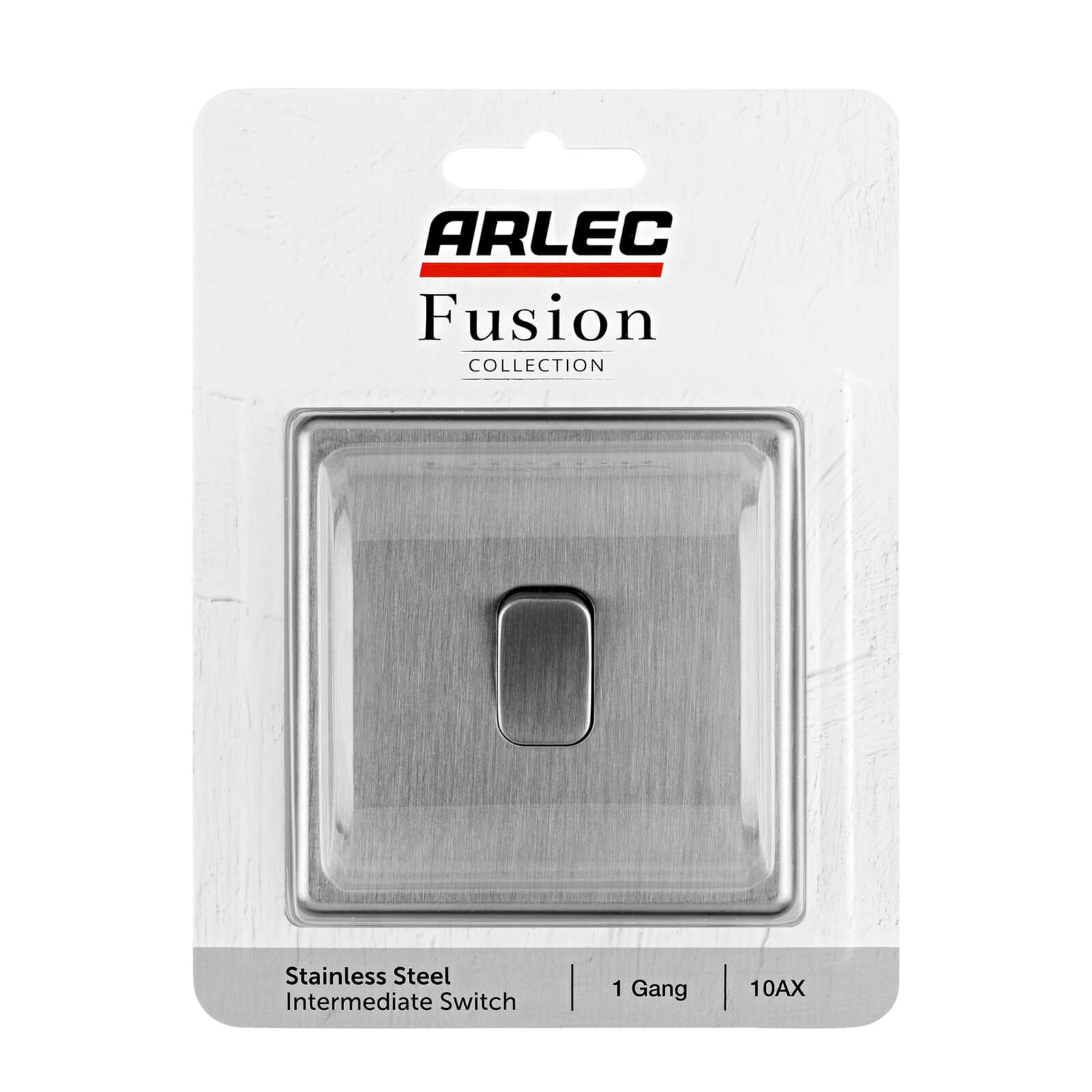 Arlec Fusion 10A 1Gang 2Way Stainless Steel Fusion Single intermediate switch