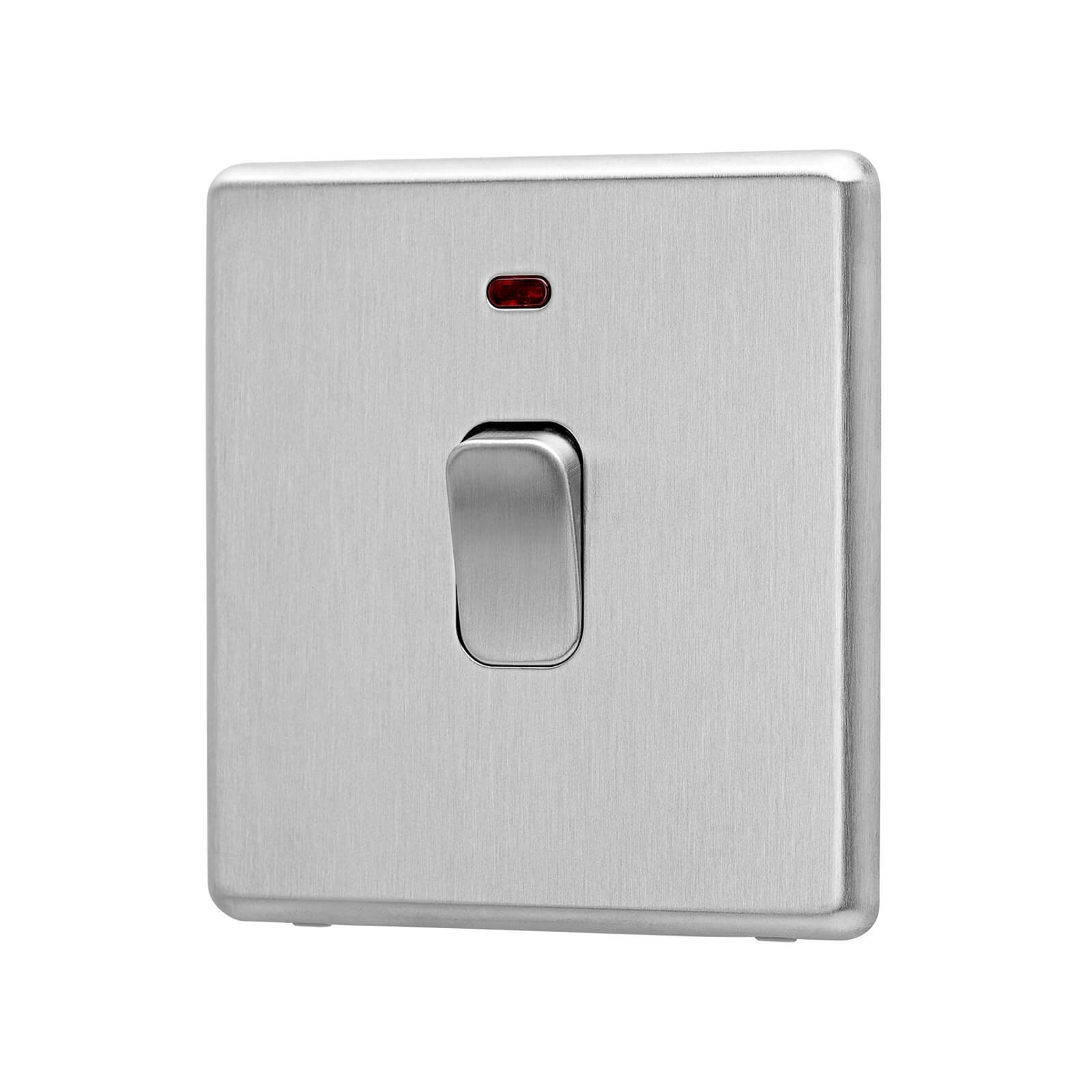 Arlec Fusion 20A 1Gang Double pole Stainless Steel Single Switch