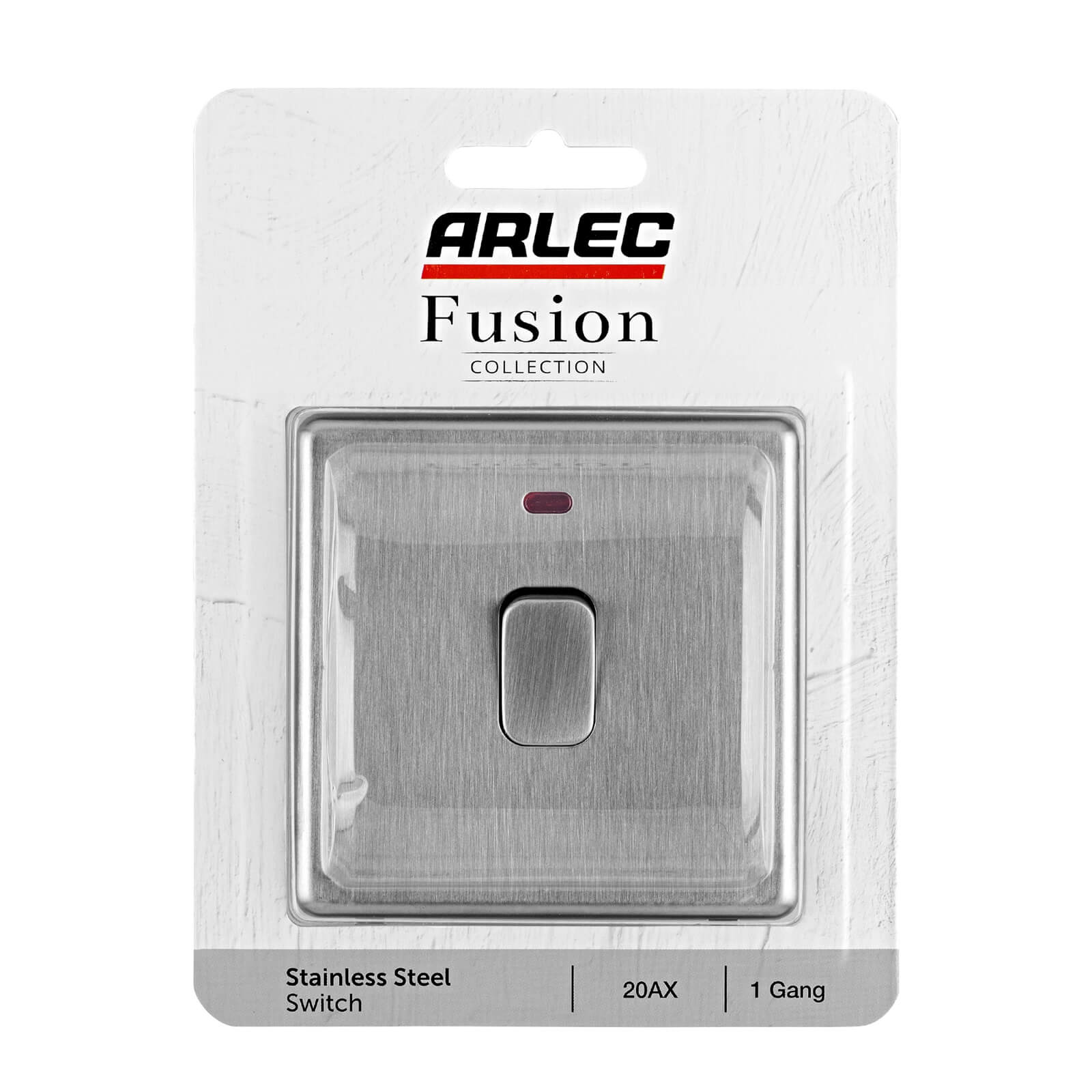 Arlec Fusion 20A 1Gang Double pole Stainless Steel Single Switch