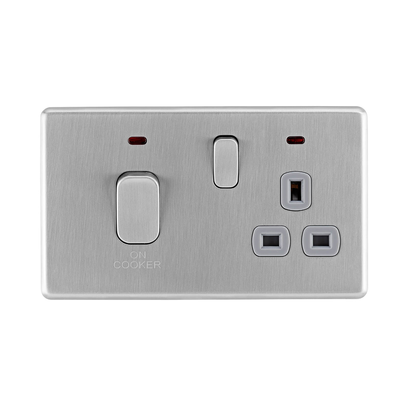 Arlec Fusion 45A 1Gang Stainless Steel Cooker Switch